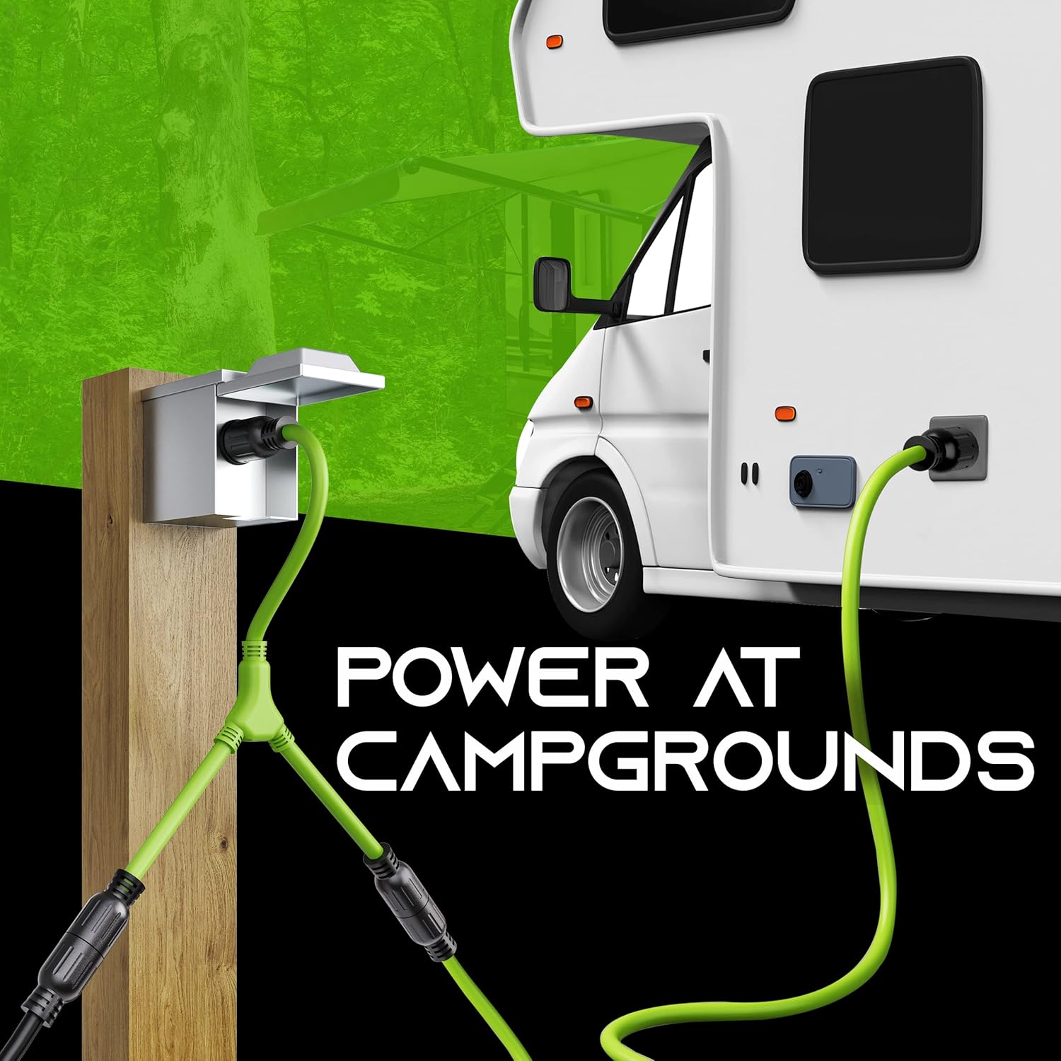 GearIT 30A Generator Cord (6ft) and 30A Y Splitter (3ft)