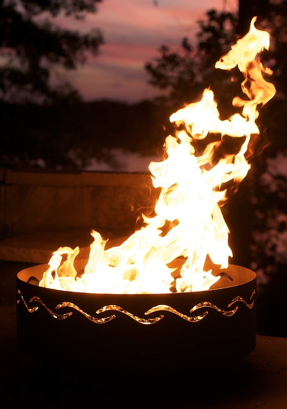 Fire Pit Art Fire Surfer Wood Burning Fire Pit Bowl Outdoor Patio Furniture Steel Firepit Iron Oxide Finish Portable Campfire