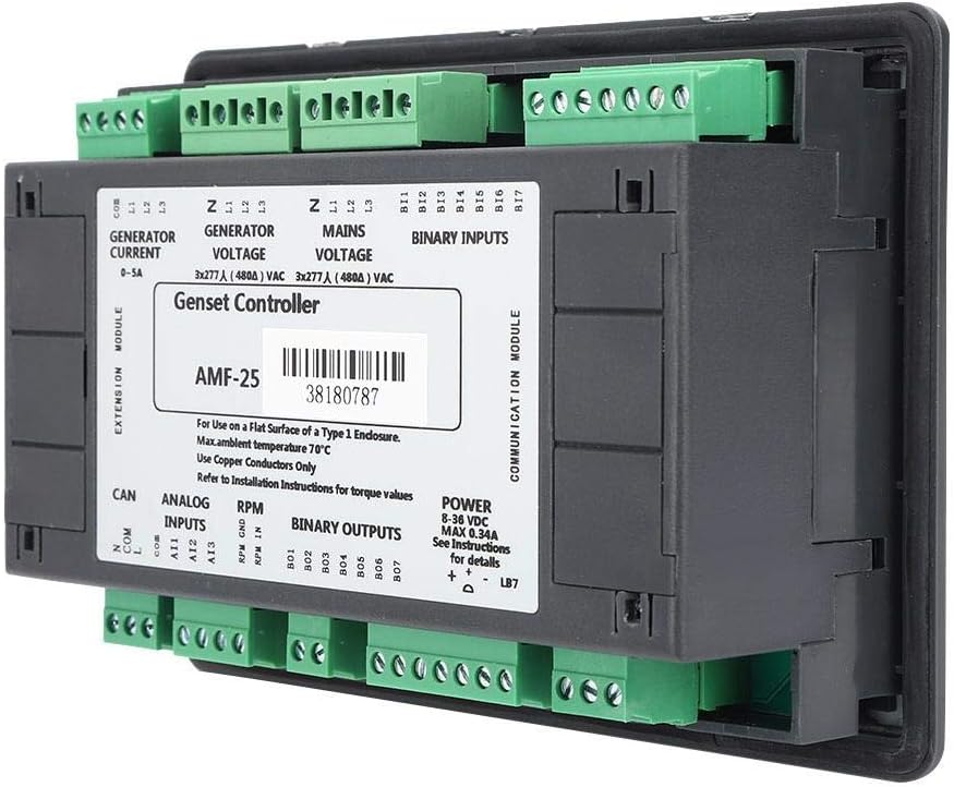 Jectse Generator Set DC 8-35V AMF-25, Controller with Automatic/Manual Start, Generator Set Measurement, Electric Start, Advanced Control and Monitoring