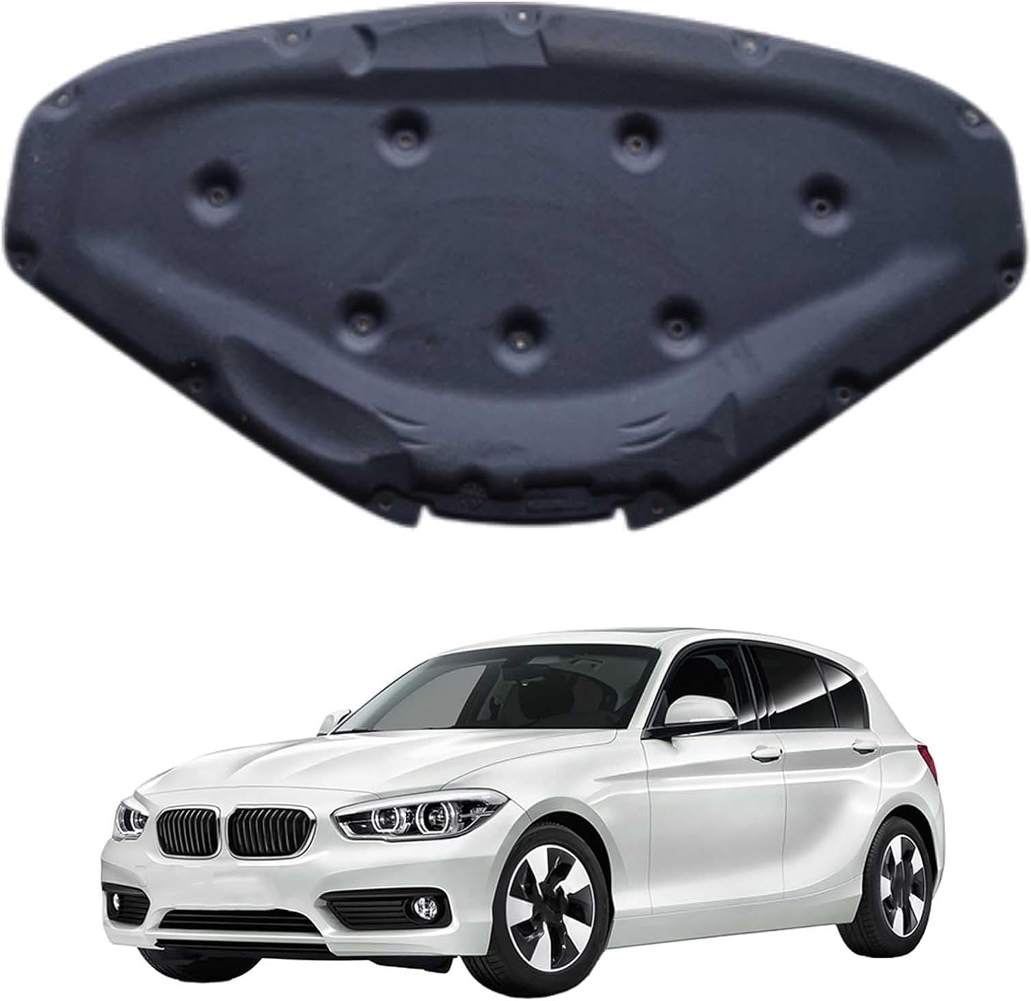 Car Front Hood Engine Sound Pad for BMW 1 F20/F21 2013-2019 OE:51487221993, Heat Insulation Cotton Mat Cover Soundproof Car Accessories