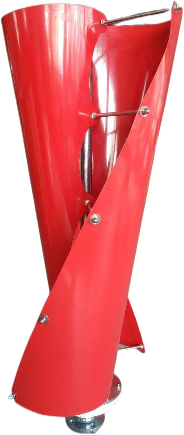 400W / 800W / 1000W / 1200W Vertical Spiral Wind Power Turbine Generator 12V / 24V / 48V Magnetic Levitation Axis Wind Turbine Kit with Controller and 2 Red Blades, for Outdoor Boat,400w,12V