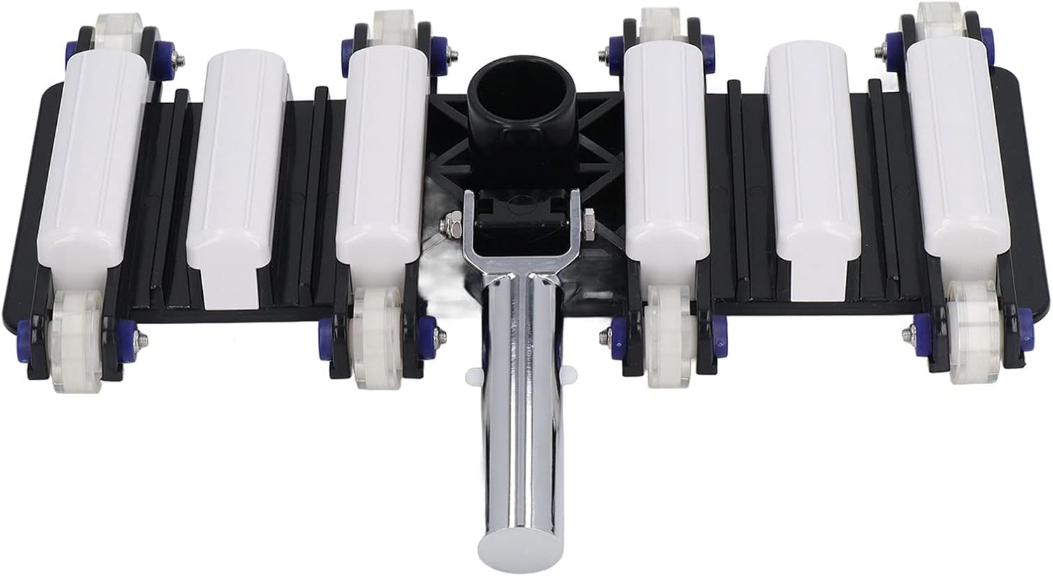 14 Inch Pool Vacuum Head with Wheels & Side Brushes | Handheld Suction Head for Swimming Pool/Water Park/Aquarium Maintenance | Sturdy Plastic Design