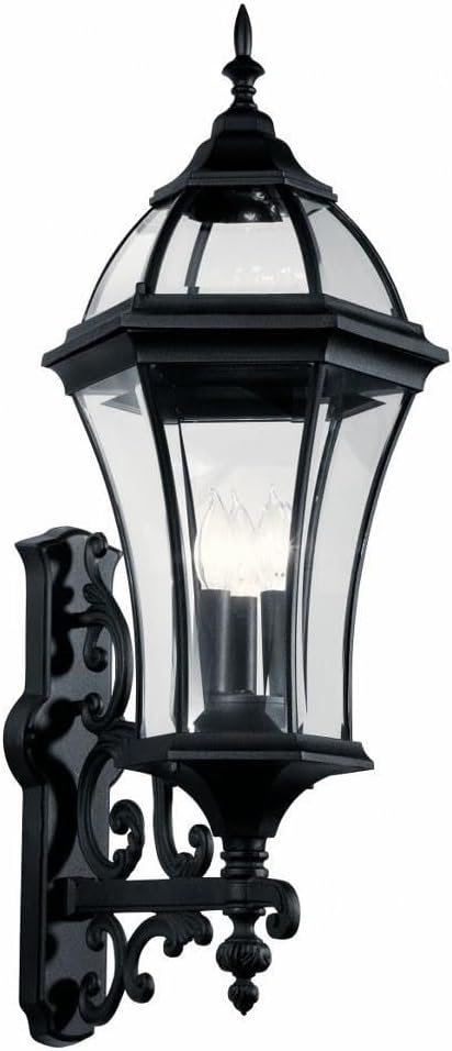 Kichler 49185BK Townhouse Outdoor Wall 3-Light, Black