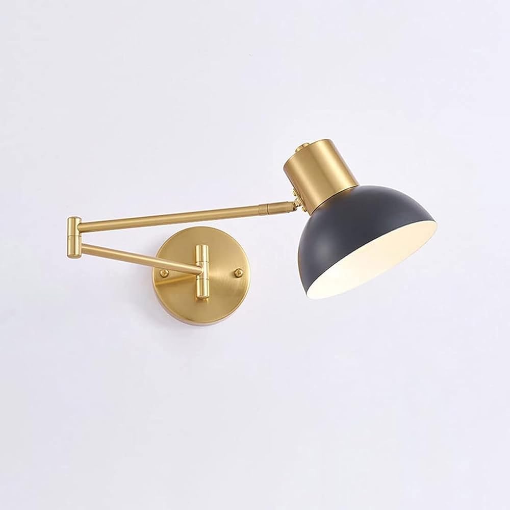 Adjustable Wall Sconce Swing Arm Modern Metal Wall Light, Bedside Reading Wall Lighting Fixture, Wall Mounted Lamps Compatible with Bedroom,Chandelier Lamps