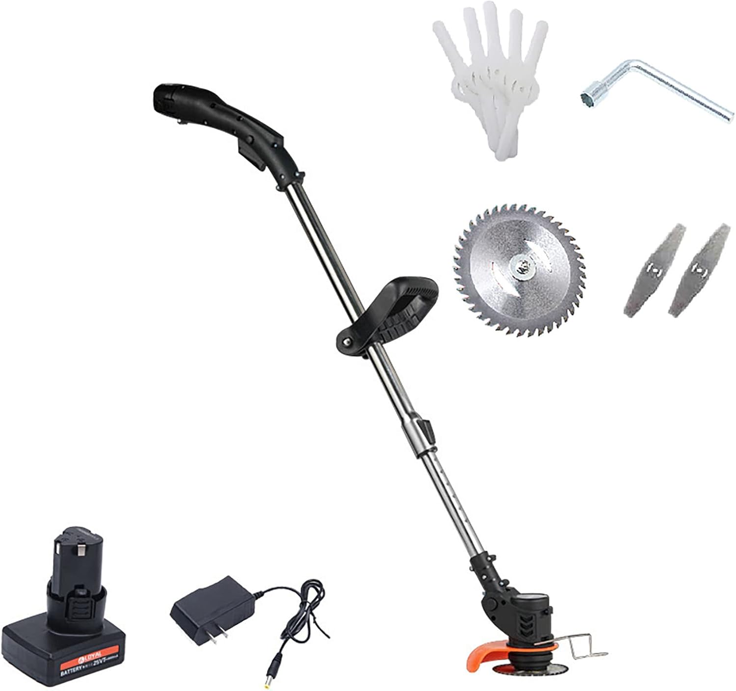 Cordless Lawn Mower, Household Handheld 12V Rechargeable Lawn Mower Retractable and Rotatable Machine Head Portable Small Lawn Mower