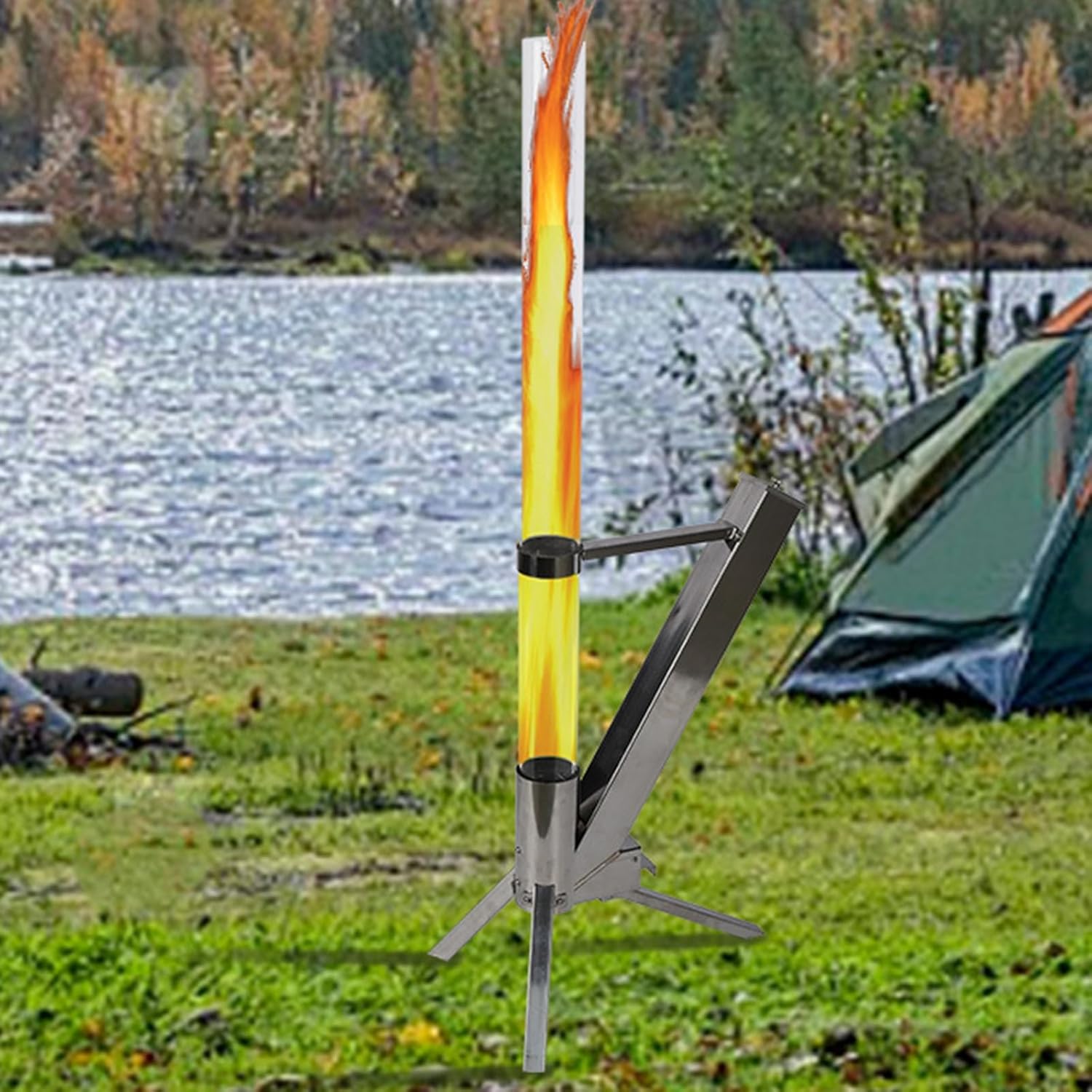 Fire Pit Outdoor Backyard Fire Pit for Outside Outdoor Fireplace for Patio Outdoor Wood Fire Pit for Outdoor Camping Party (Quartz Tube)