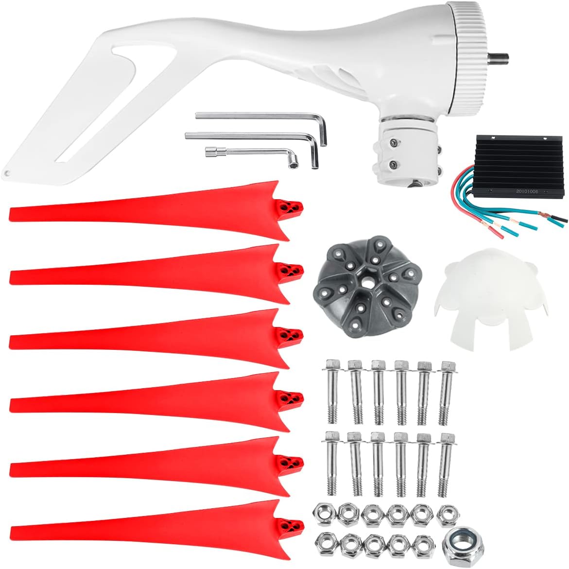 S2 9000W Hoop Type Wind Turbine Generator 6 Blade with Controller Windmill Energy Turbines for Home Street Lamp Boat