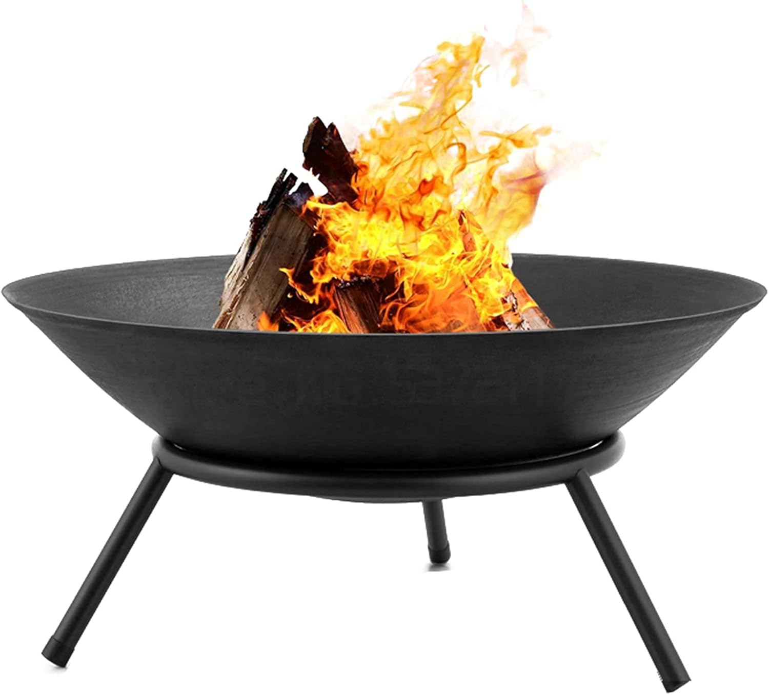 Portable Fire Pits & Bowls, 22in Outdoor Wood Burning Steel BBQ Grill Firepit Bowl, Heating Basin for Patio Backyard Garden Camping Picnic Bonfire