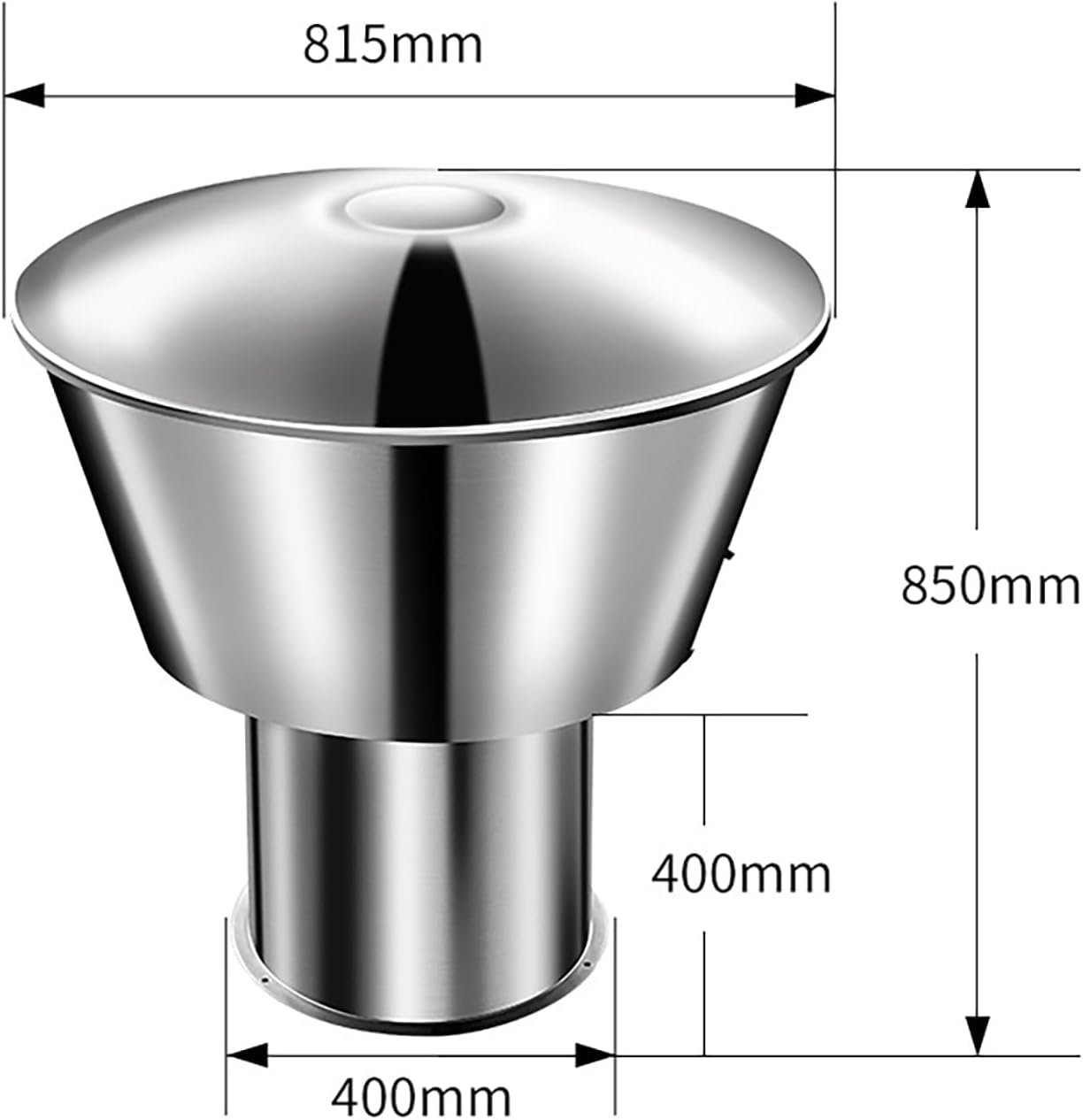 304 Stainless Steel Chimney Cap - Rain Cover and Windproof Design, Round Flue Pipe Exhaust Hood Protector for Outdoor Air Ventilation and Range Hood Applications (400mm)