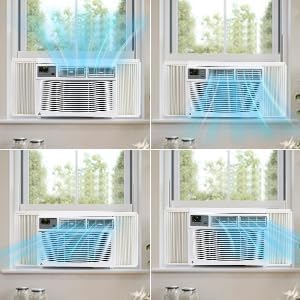 8000 BTU Window Air Conditioner, Cools Up to 550 Sqf, 3 Fan Speed, Window-Mounted Room Ac Window Unit, Optional Wifi Control, 24H Timer, Easy Install Kit for Home