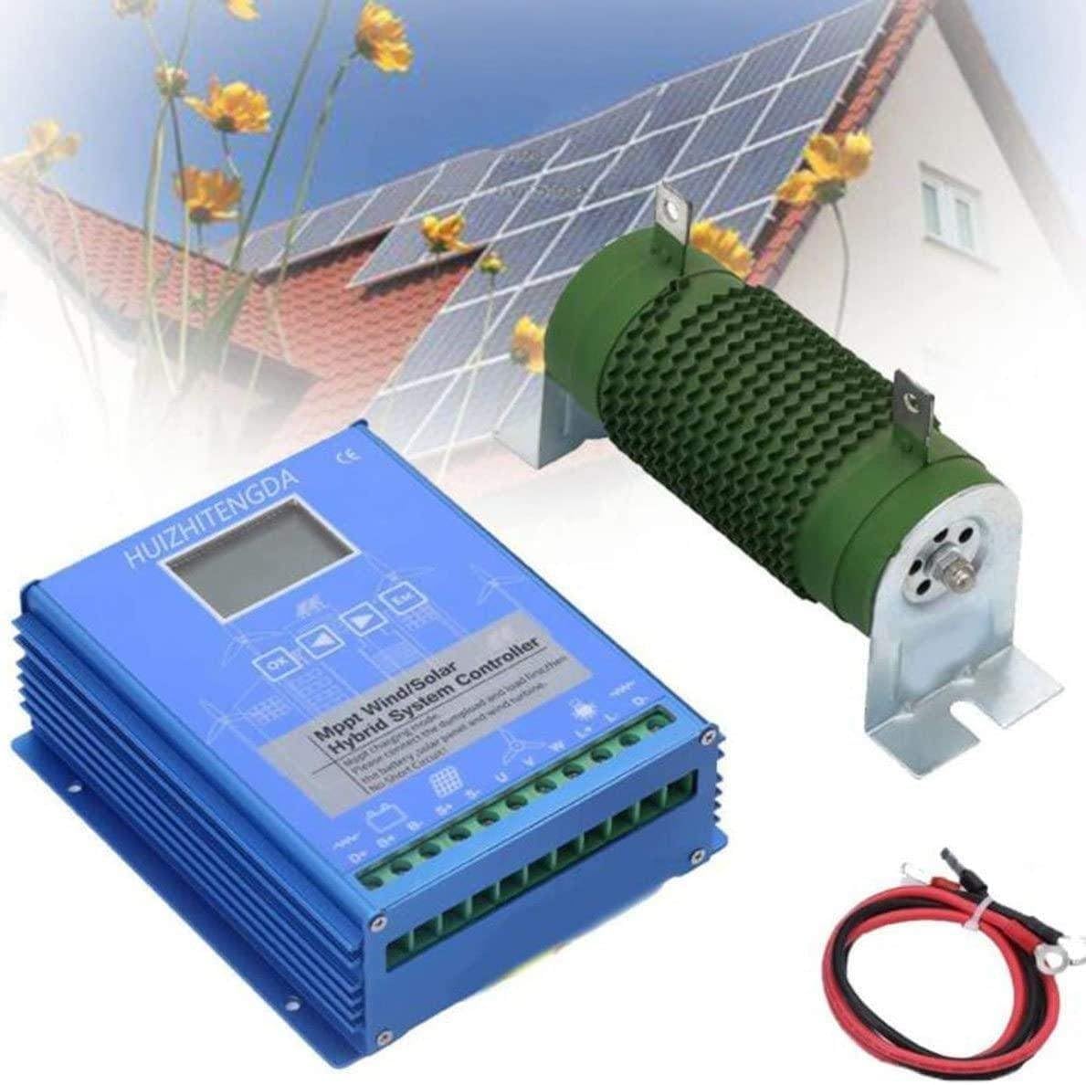 6000W/8000W/10000W Wind Turbine MPPT Booster Regulator for Off Grid Systems, 12V/24V/48V Wind Solar Hybrid Charge Controller with LCD Screen (48v 8000w)