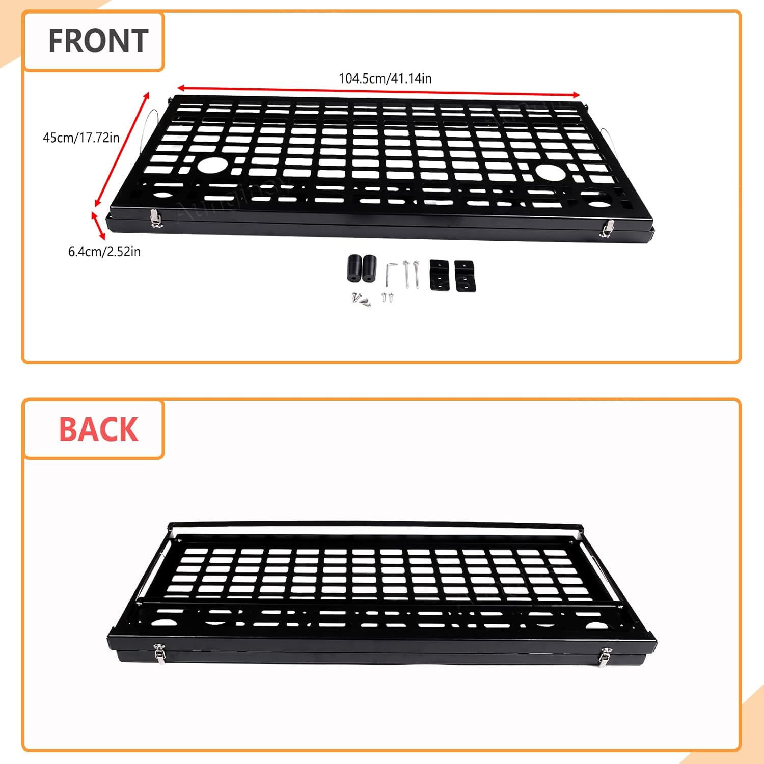 Car Tailgate Table Cargo Storage Rack Shelf Fit Toyot@a FJ Cruiser 2007-2024 Tailgate Foldable Double-Layer Storage Holder Rear Door Multifunctional Storage Organizer Tray Mount Bracket Accessories