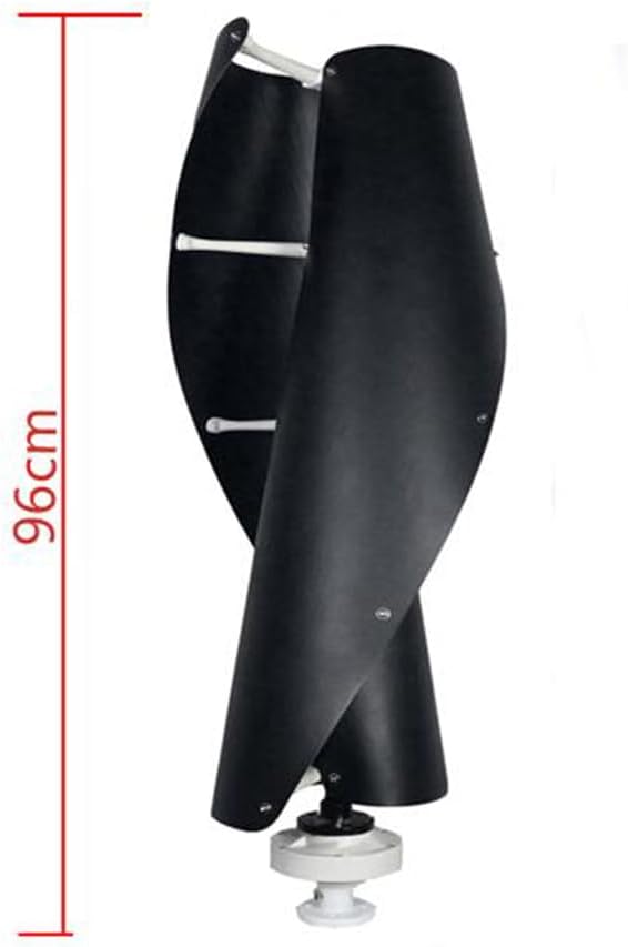 16000W 12V 24V 48V 220V Vertical Wind Mill Turbine, 2 Blades with MPPT Charge Controller Suitable for Home Grid Use(Black)