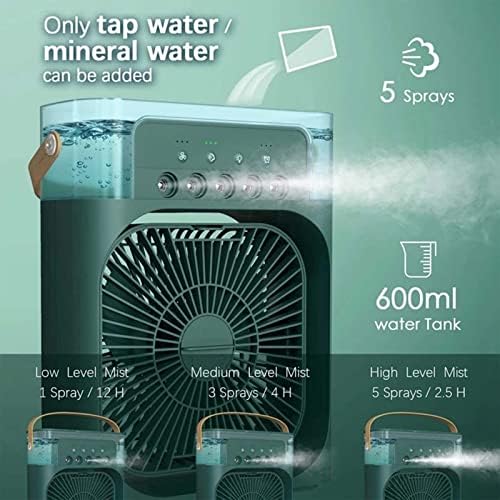 Portable Air Conditioning Fan, Usb Night Light Air Cooling Humidifier, Mini Evaporative Cooler, 3 Adjustable Wind Speeds, Low Noise Energy-saving Desktop Air Conditioner (Blue)