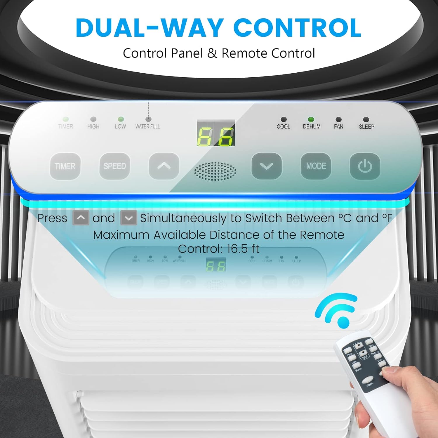 PETSITE Portable Air Conditioner, 10000 BTU Personal AC Cooling Unit with Remote Control, 24H Timer, Window Kit & Wheels for Bedroom, Cools up to 350 Sq. Ft