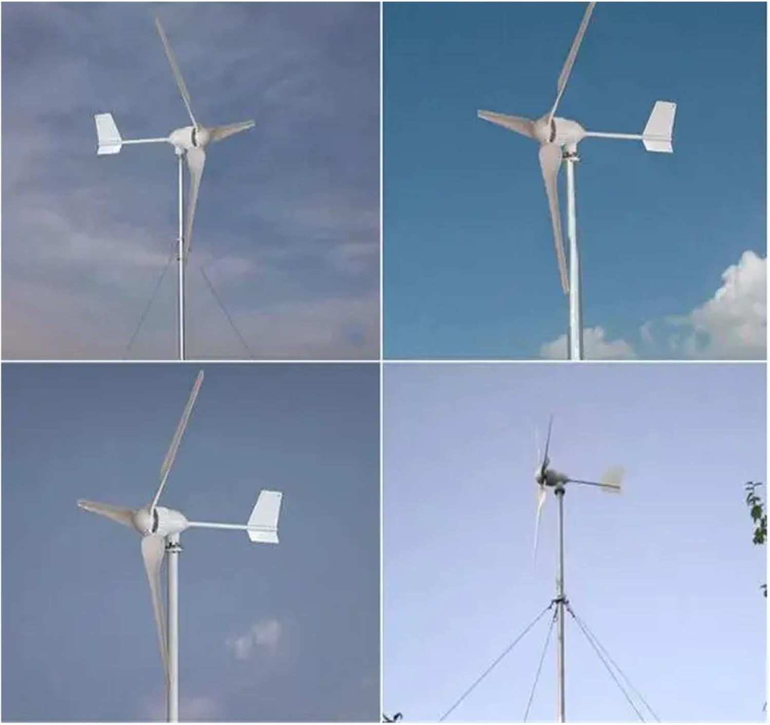 Wind Turbine Generator Kit, 1000w Horizontal Axis Wind Turbine 1kw Wind Generator with 3 Blade 3m/s Low Wind Speed Starting Wind Turbines for Hybrid Solar Wind System(24V)