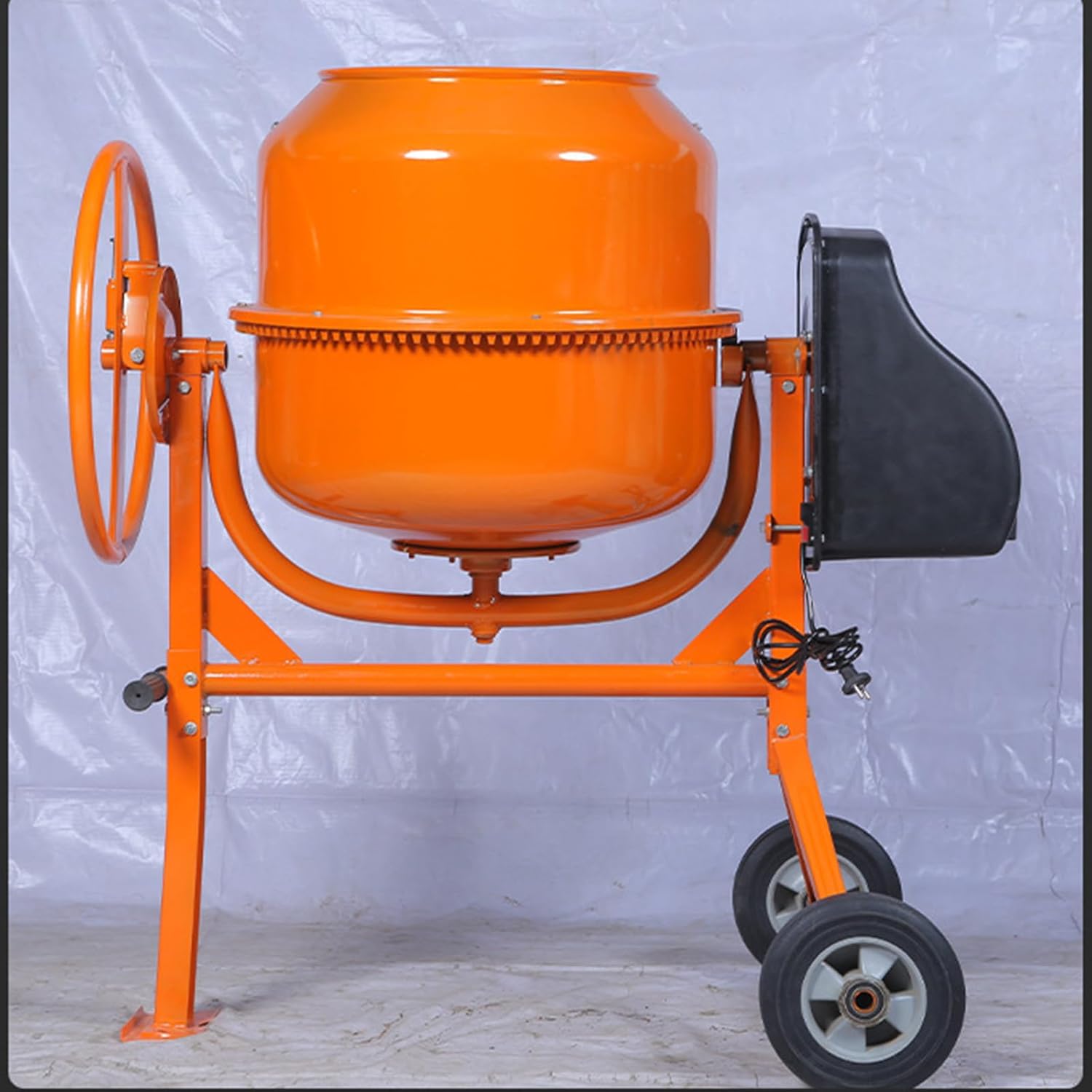 Small Horizontal Vertical Electric Concrete Mortar Machine Cement Feed Mixer Drum Type Electric Cement Mixer 70L