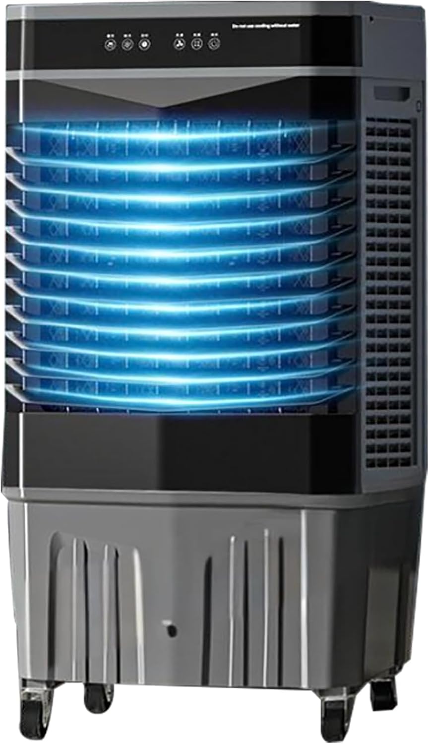 Evaporative Air Cooler with Remote, Evaporative Coolers, 120° Oscillating, 3 Speeds, 4 Ice Packs, Portable Swamp Cooler Air Conditioner(110x35x48 cm/43x14x19 in)