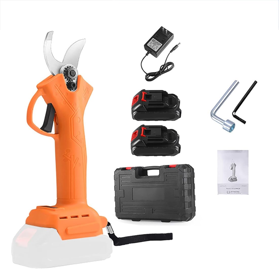Electric Scissors Pruning Shear, Cordless Pruner Branch Cutter with 2 PCS Rechargeable Lithium Battery, Tree Branch Pruner with 30mm (1.2'') Cutting Diameter, Power Secateurs for Gardening
