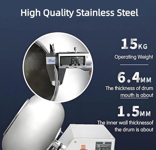 110V Professional Ball Coating & Drying Machine, 2-5KG/H, Adjustable Speed Polisher for Coating, Rounding, and Drying - Ideal for Industrial Use