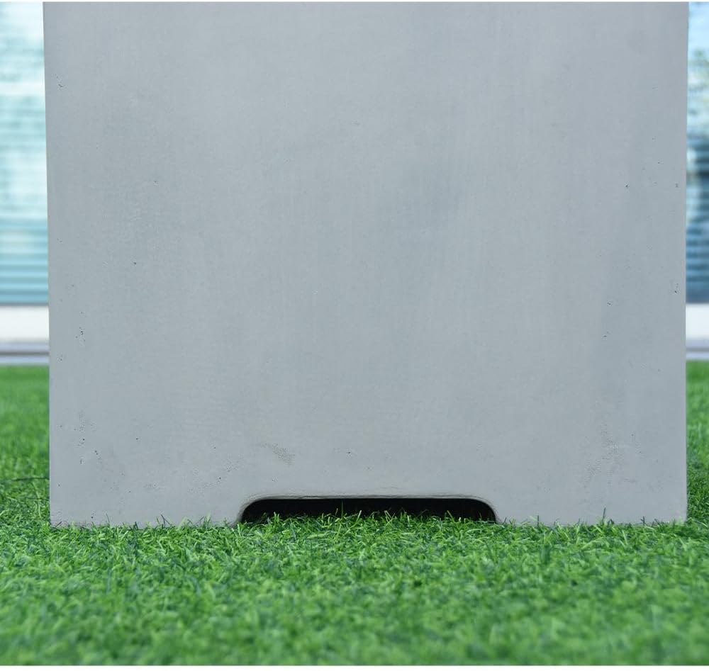 Elementi Light Grey Propane Tank Cover Fire Pit Accessories Square 20 Inches Concrete Outdoor Side Table Fits Standard 20 Pound Propane Tank Hideaway Table