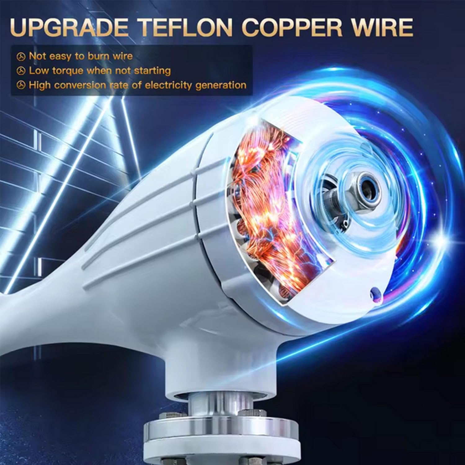 220v, 2000W Wind Turbine Generator Kit 12V/24V/48V/220V with MPPT Controller Compact & Efficient Wind Generator for Home, Off-Grid, Renewable Energy Solutions