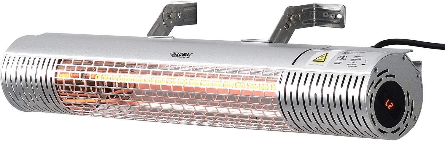 Global Industrial Infrared Patio Heater W/Remote Control, Wall/Ceiling Mount, 1500W, 120V