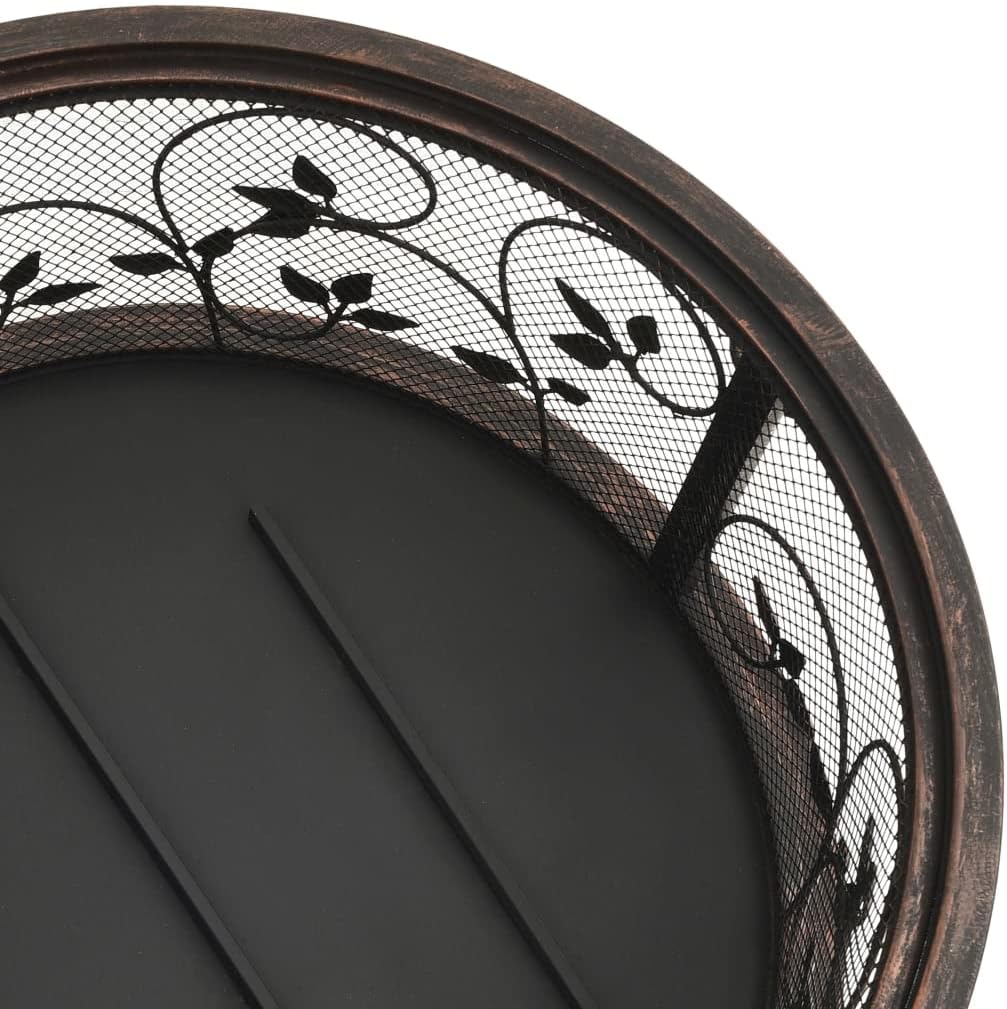 Rustic Outdoor Fire Pit with Poker, 26.6