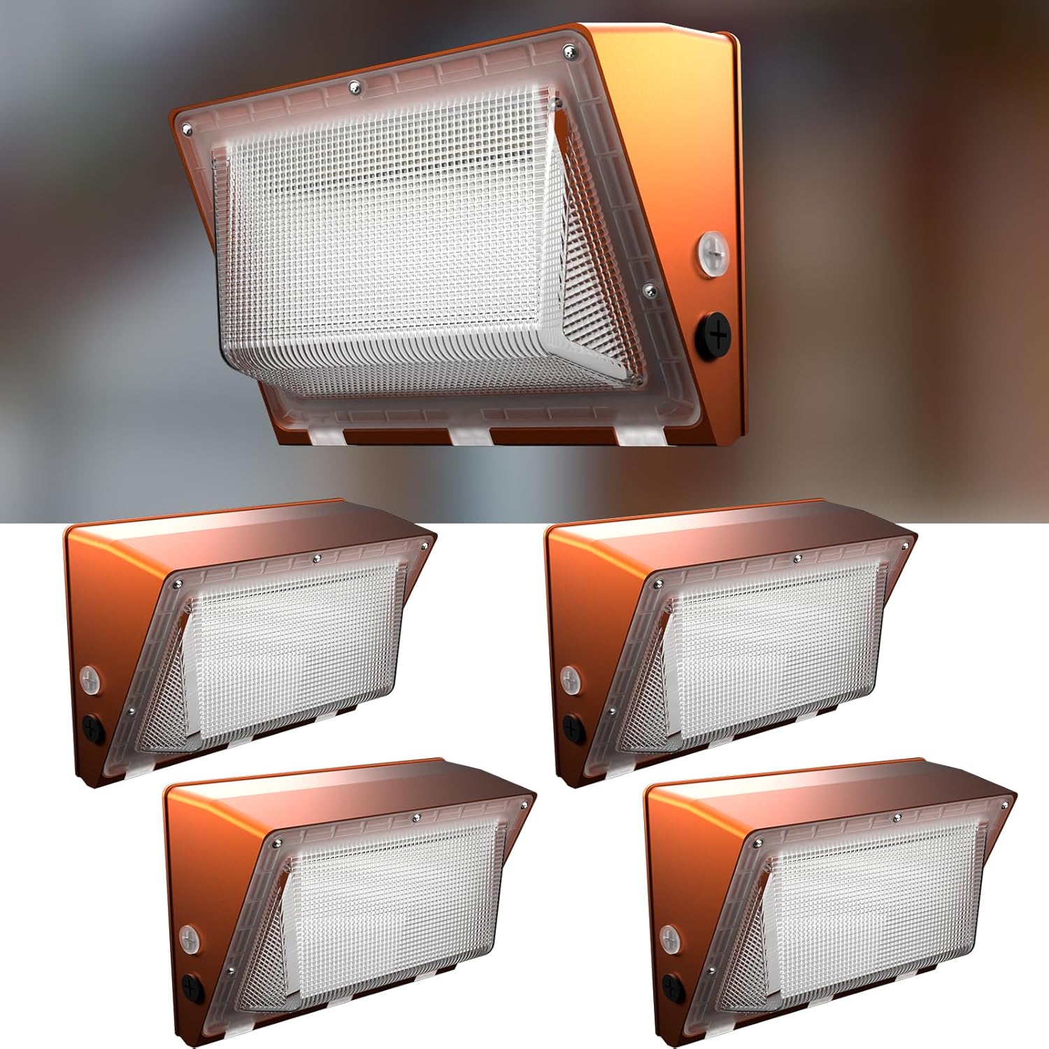 Lightdot 4Pack 150W LED Wall Pack Lights, 100-277v Off Dusk to Dawn Photocell, 22500Lm(150Lm/W) 5000K IP65 Outdoor Exterior Lighting for Garage,Warehouse,Yard,Building,Factory,ETL