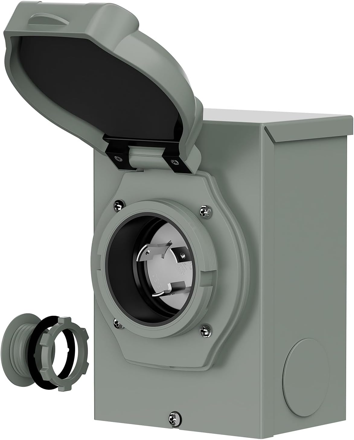 Nema L14-30P Waterproof RV 30Amp Power Inlet Box and L14-30P Extension Cable 25FT, ETL Listed 30A Generator Power Inlet, Outdoor use L14-30 30A 125V 3750W Inlet Box with LED Light AC0068