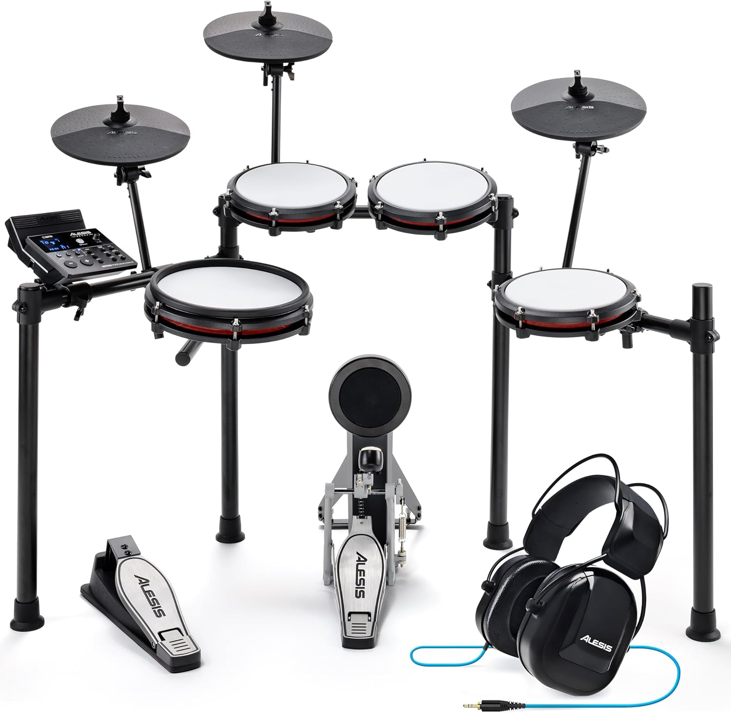 Alesis Nitro Max Kit Electric Drum Set with Quiet Mesh Pads, 10