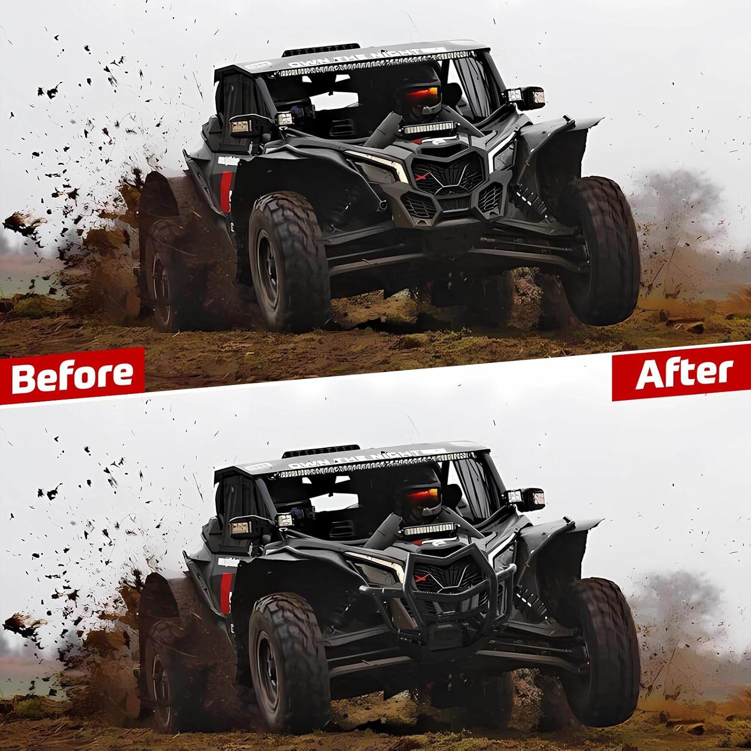 X3 Front Bumper, Heavy Duty Front Pre-Runner Bumper Brush Guard Protector for Can-Am Maverick X3 Max Turbo R RR 2017 2018 2019 2020 2021 2022 2023 2024 Accessories(Replace OEM #715002878)