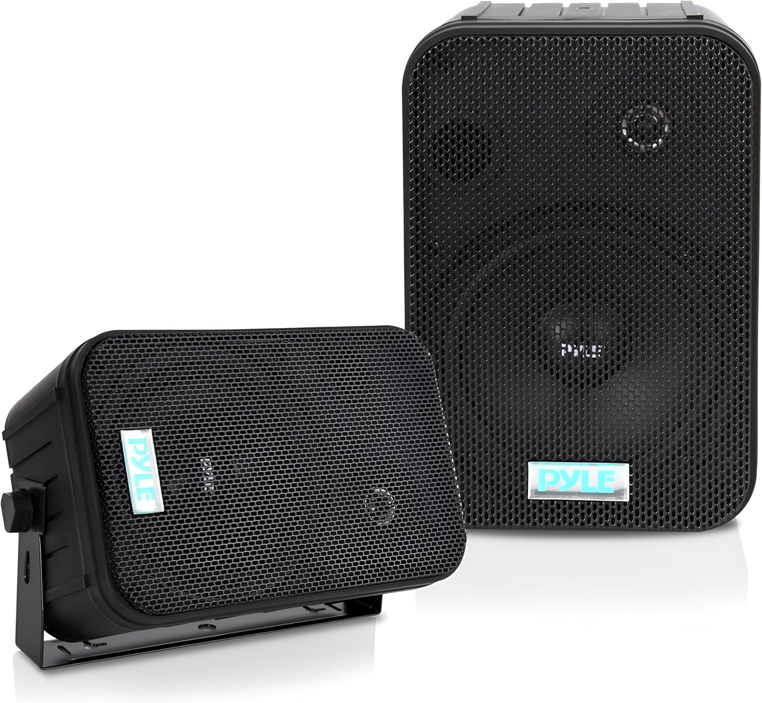 Pyle 2 Way Speaker System Pair - 500W Peak Power 6.5 Inch Passive Weatherproof Wall / Ceiling Mounted - Heavy Duty Universal Mount - Use for Pool, Patio, Indoor, Outdoor (Black)