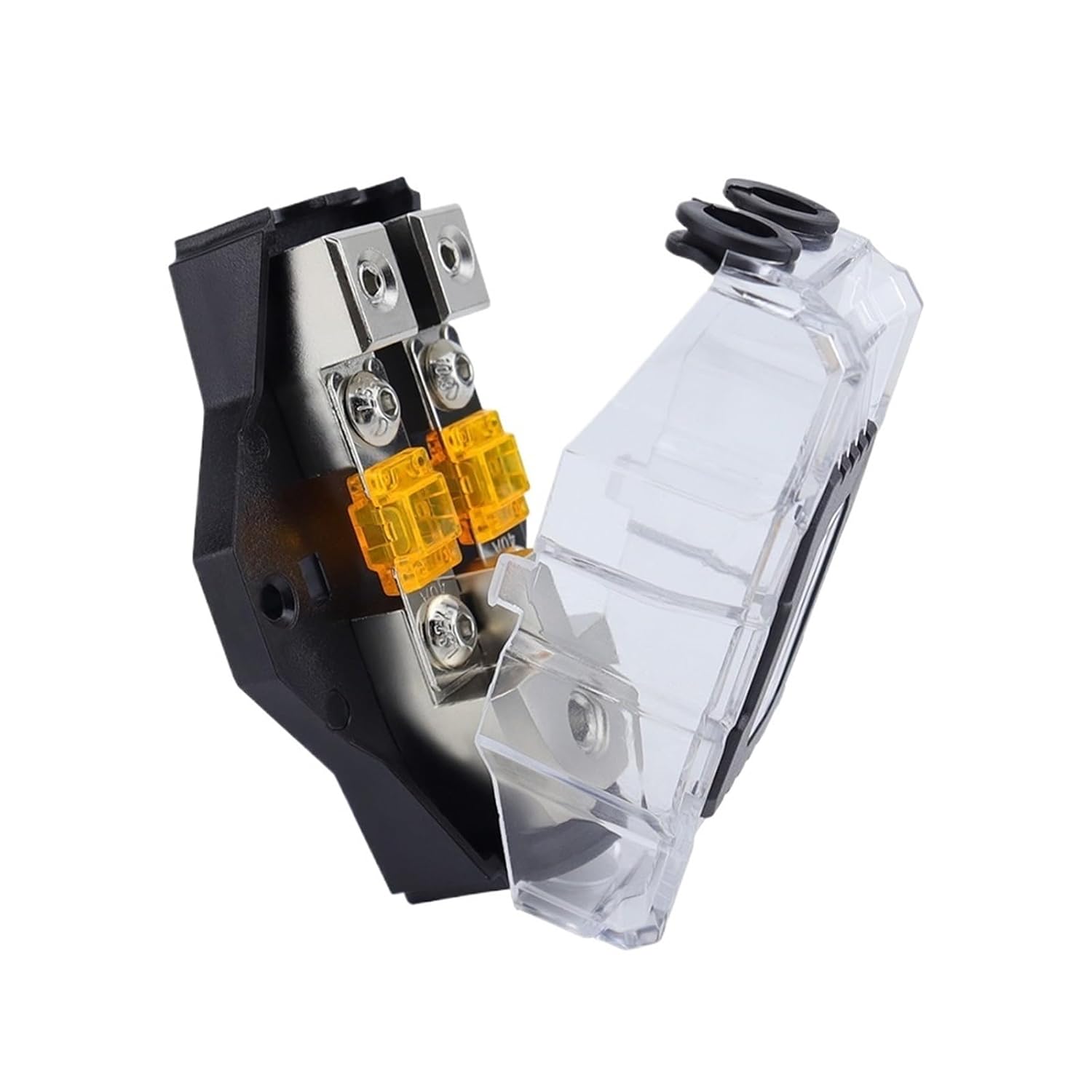 1/2/3/4-Way Fused Distribution Block with 80A Fuses Amp Ground Distribution Block for Car Audio Amplifier Splitter