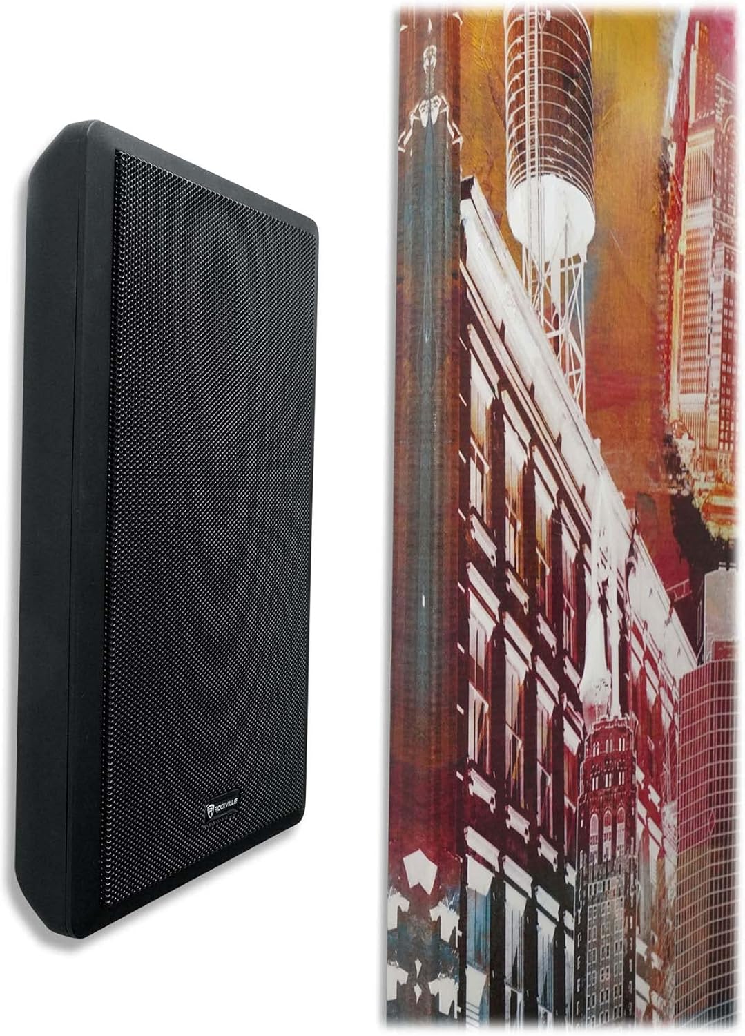 Rockville 1000W Bluetooth Receiver+(4) Wall Speakers+Mics 4 Restaurant/Bar/Cafe