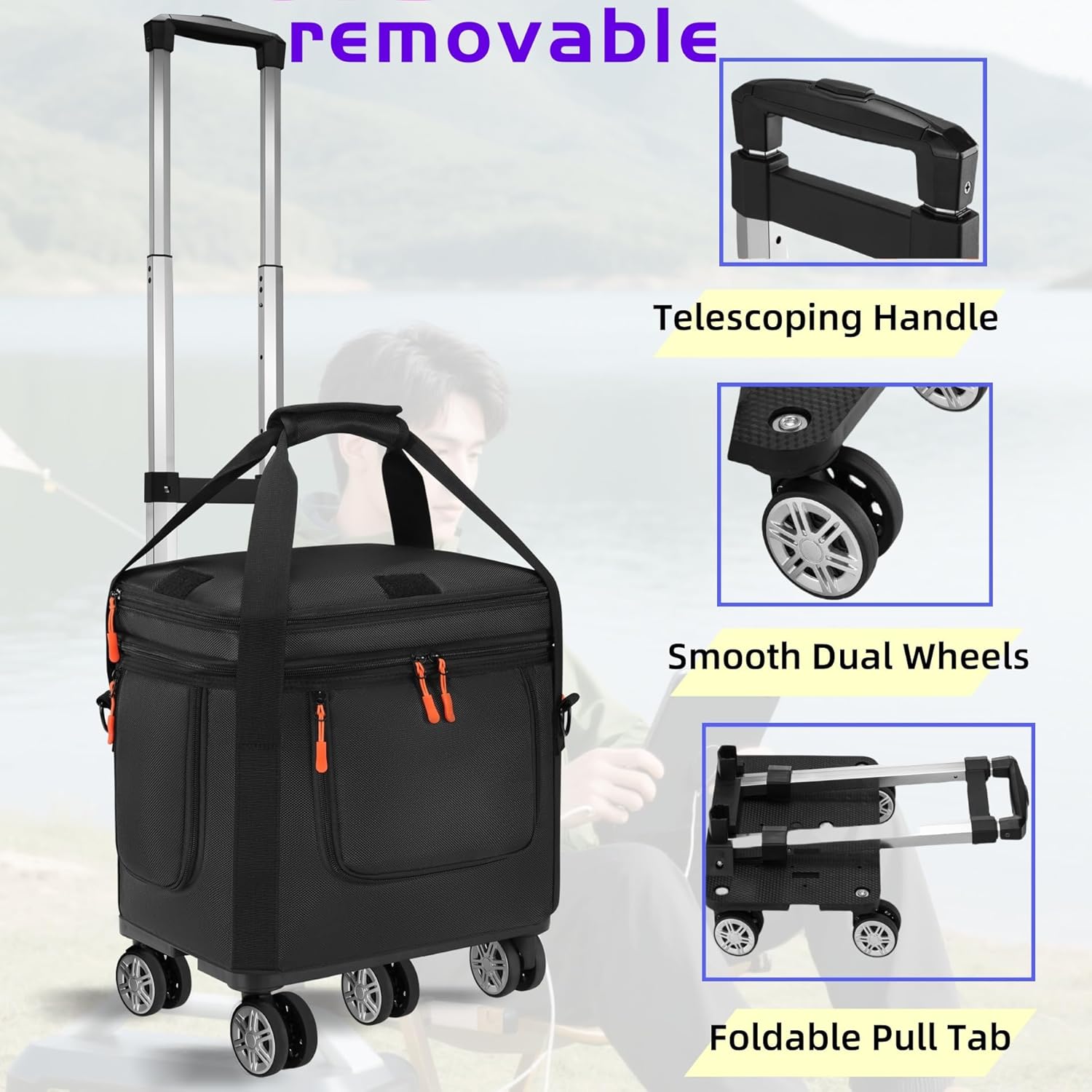 Carrying Case Compatible with jackery 1000/1000 v2,Generator Covers with Wheels and Pull Rods Compatible with jackery portable power station,Carrying Bag Compatible with Jackery Explorer 1000 V2 ﻿