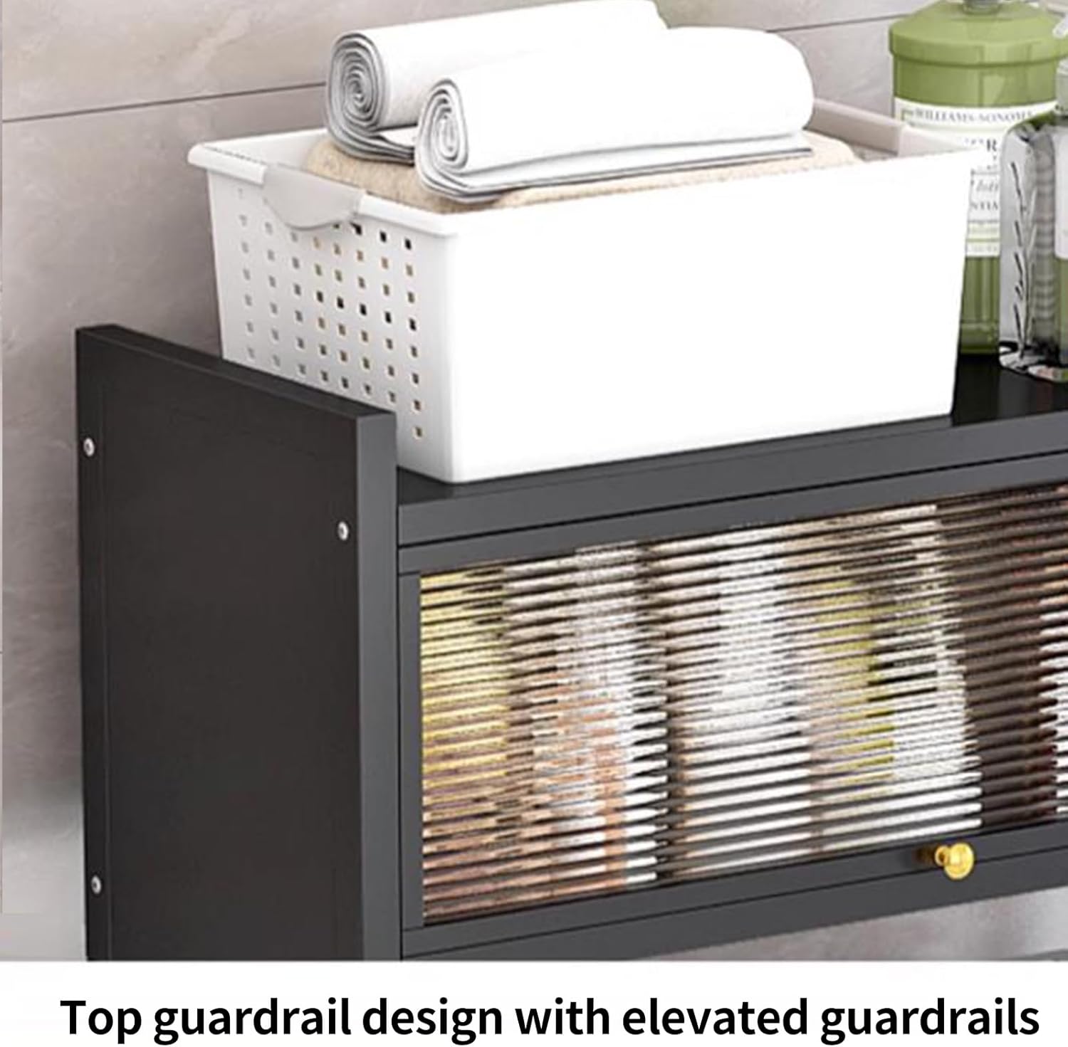 3-Tier Washing Machine Cabinet Drum Washing Machine Storage Rack Over The Washer and Dryer Storage Shelf, with Adjustable Feet(Black)