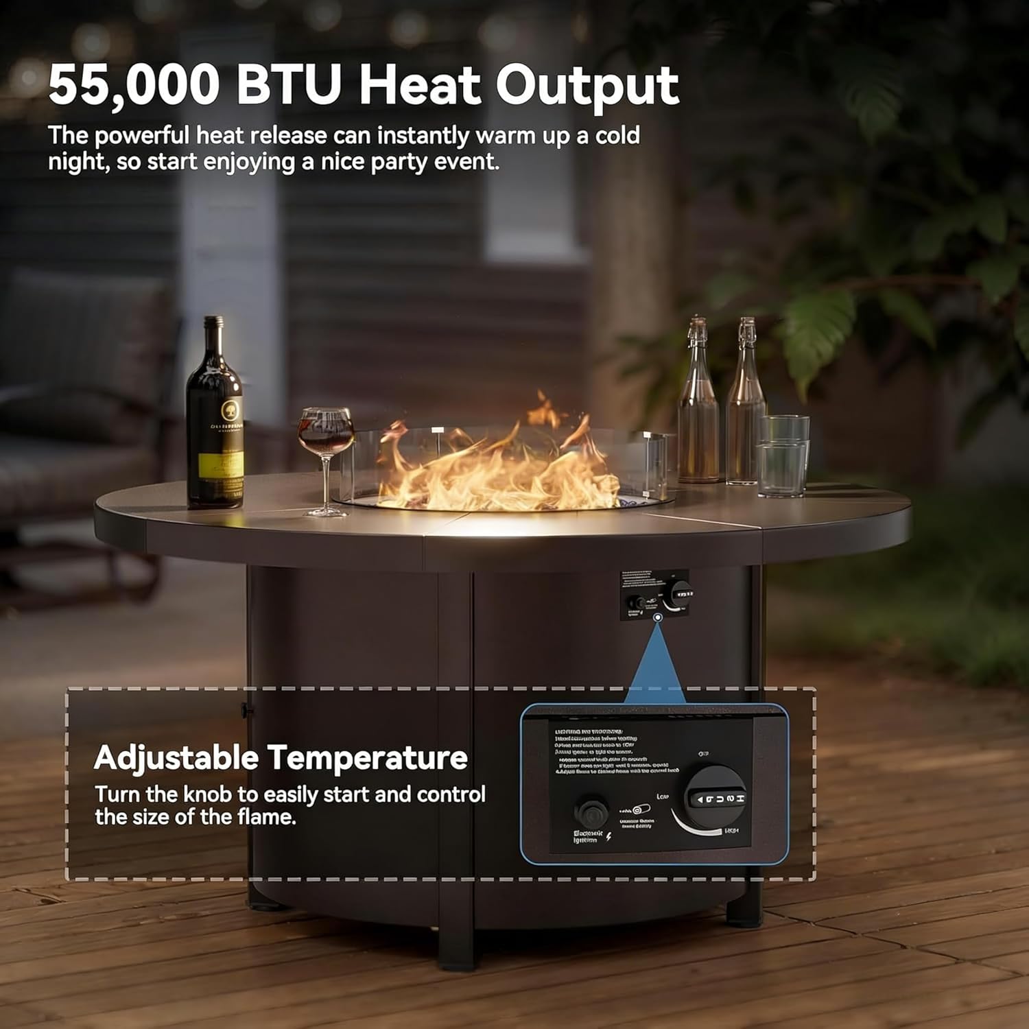 7 Piece Metal Outdoor Patio Furniture Set with 48