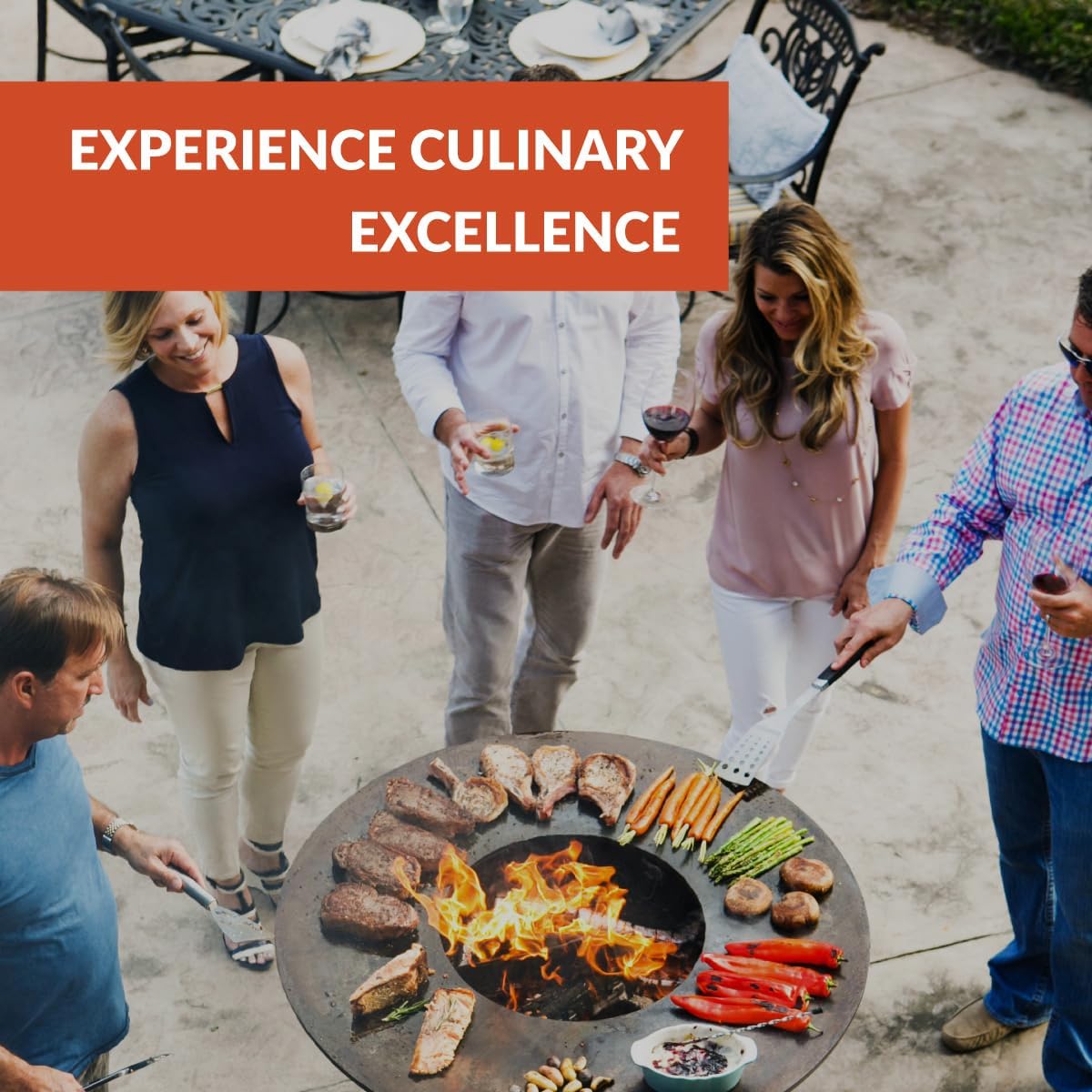 ARTEFLAME Charcoal BBQ Grill, Griddle, and Fire Pit Bundle | Gourmet Outdoor Cooking Essentials | Steakhouse Searing Set (40