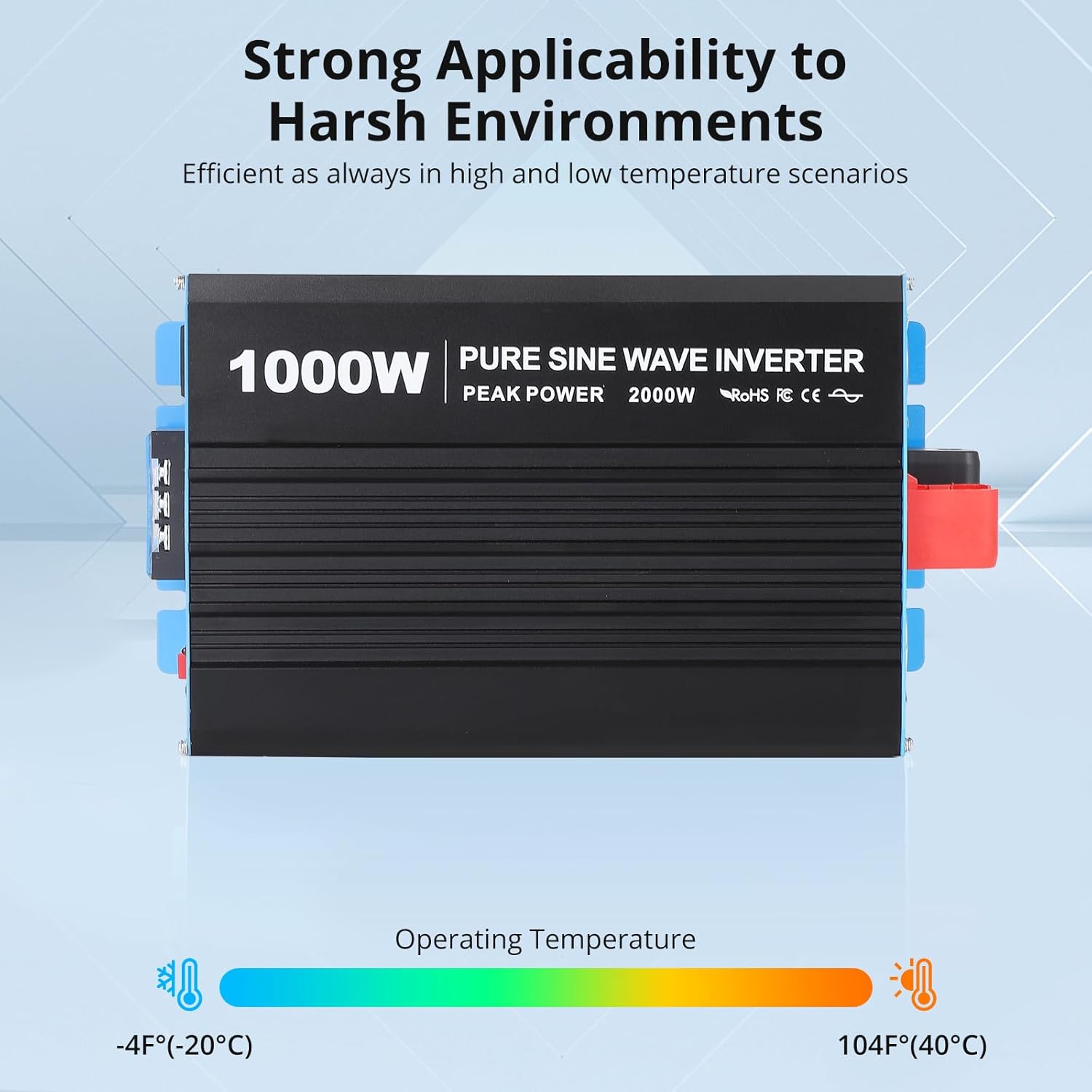 3000W Pure Sine Wave Inverter - 12v to 120v Inverter Built-in 5V/2.4A USB Port with Hardwire Remote Controller, LCD Indicator/Display, 2 AC outlets, for Home, Rv, Truck