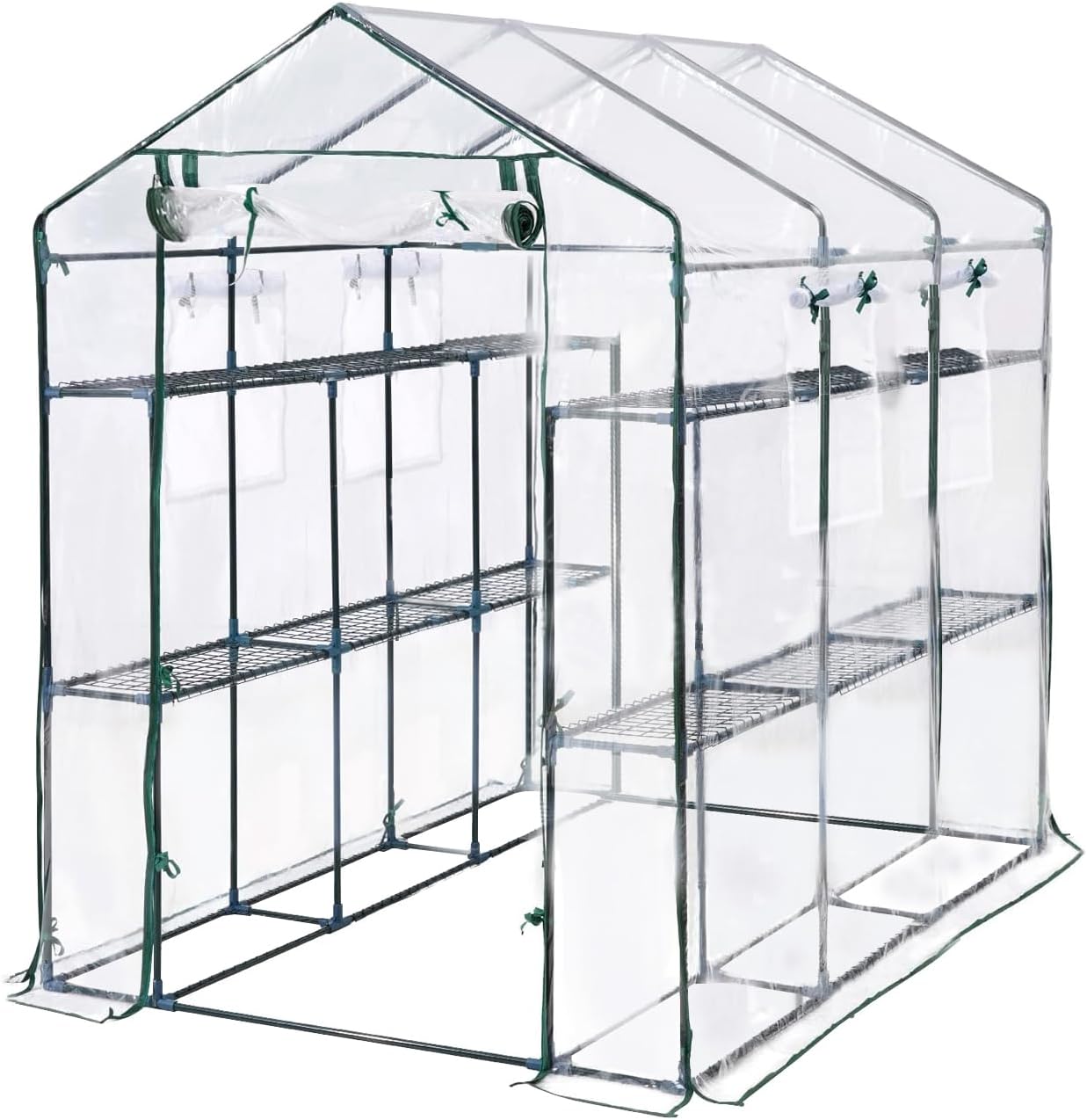 Outdoor Walk-in Greenhouse with 6 Shelves, 85