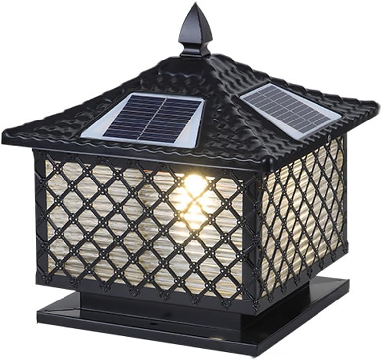 Solar Post Cap Lamp, Villa Gate Column Light, Chinese Outdoor Courtyard Wall Stigma Lamps, Home External Waterproof Solar Pillar Lights, LED Landscape Lighting Fixture, for Garden Deck Patio