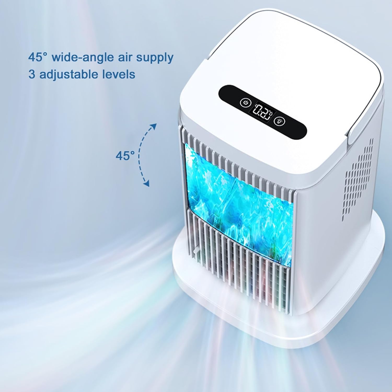 Semiconductor Refrigeration Portable Air Conditioners, Cooling Fan with Touch Screen & 3 Speeds, Mini Fan for Bedroom, Efficient Energy Saving