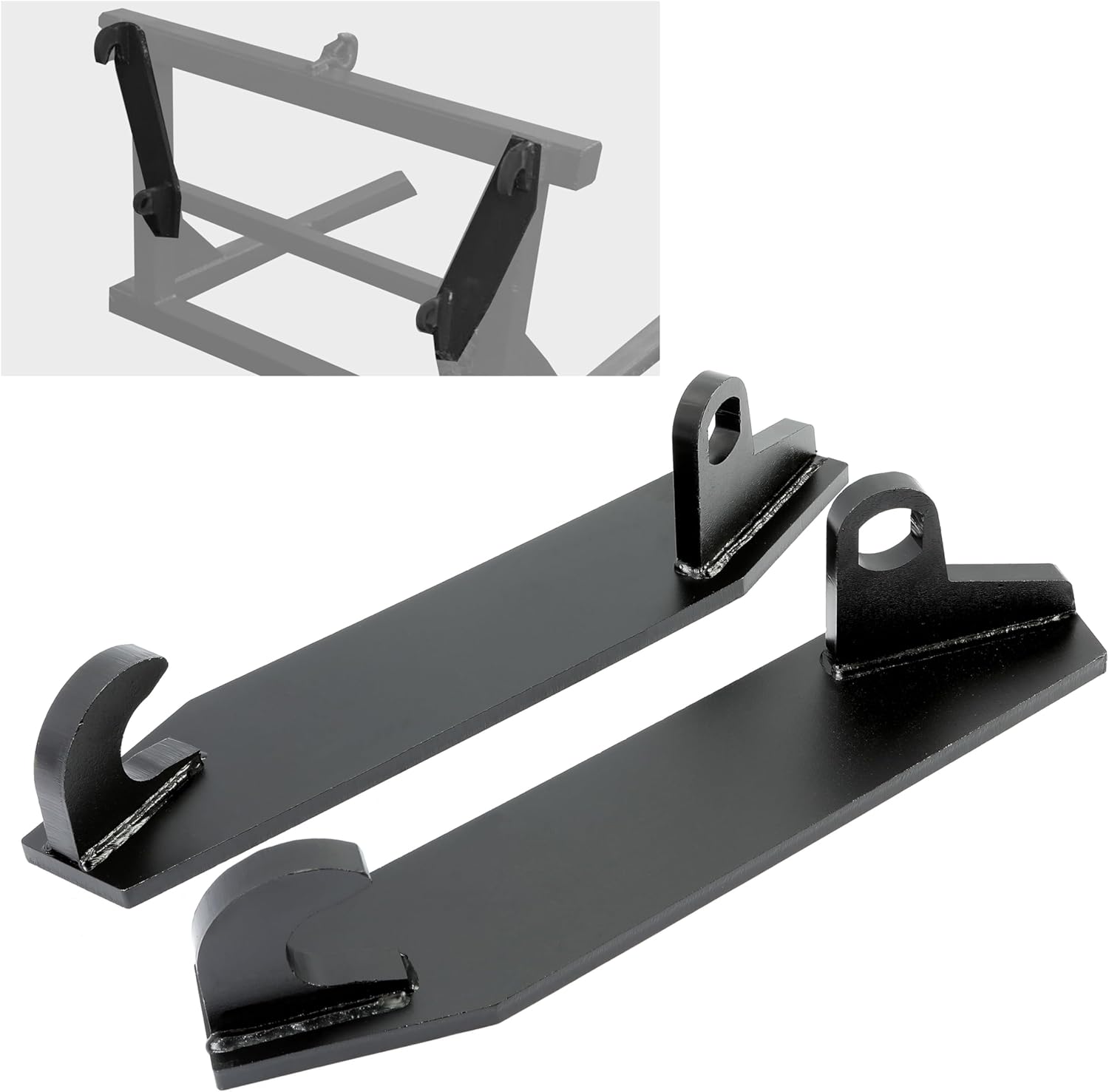 KUAFU Pair Tractor Mounting Brackets Compatible with John Deere Massy Ferguson Ford Case loaders All Tractors Black Tractor Attachment Accessories Weld on Steel