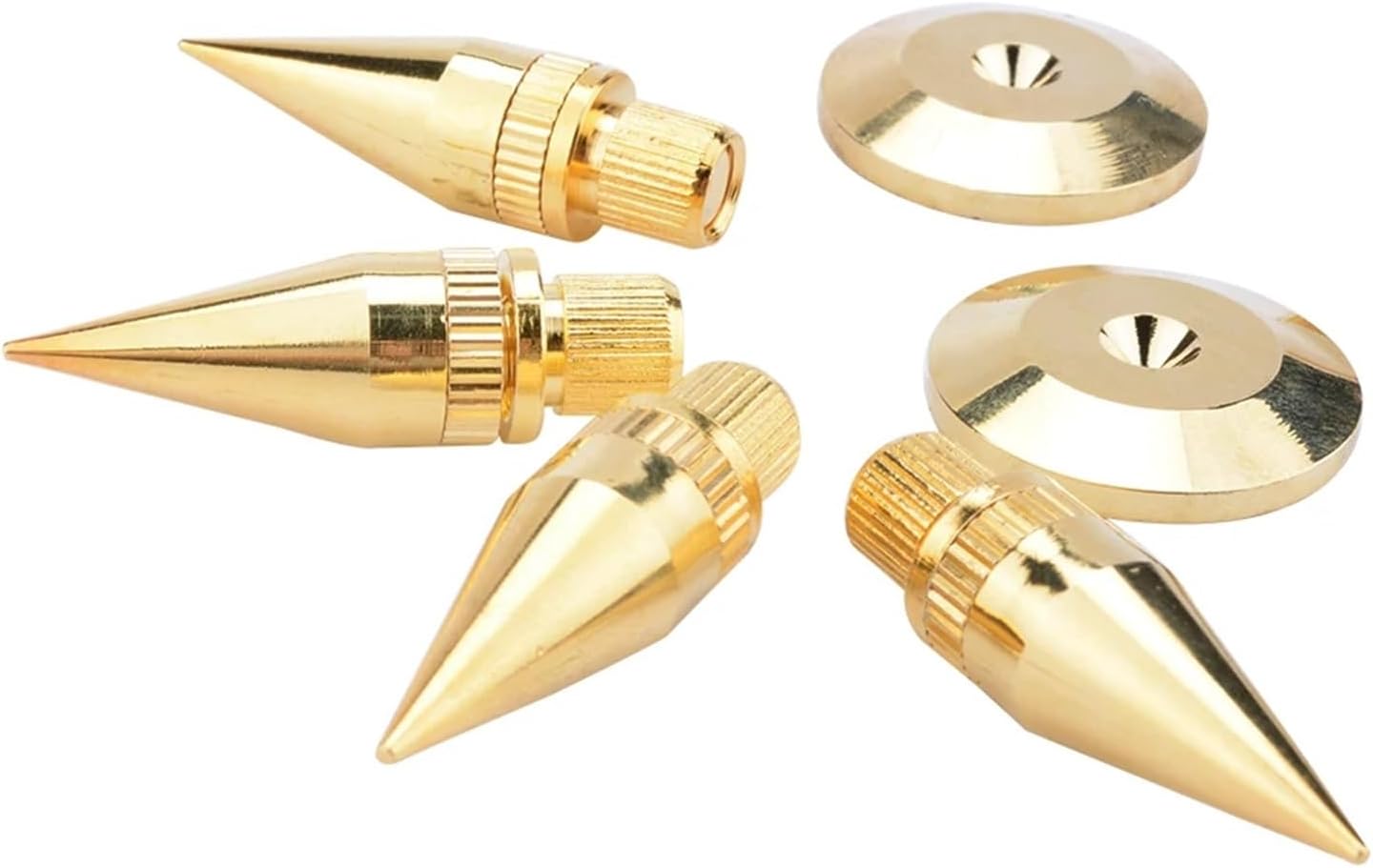 8 Sets Audio Speaker Spikes M6x36 Active Speakers Parts Accessories Copper Foot Nails Foot Pads DIY for Sound System(Black)