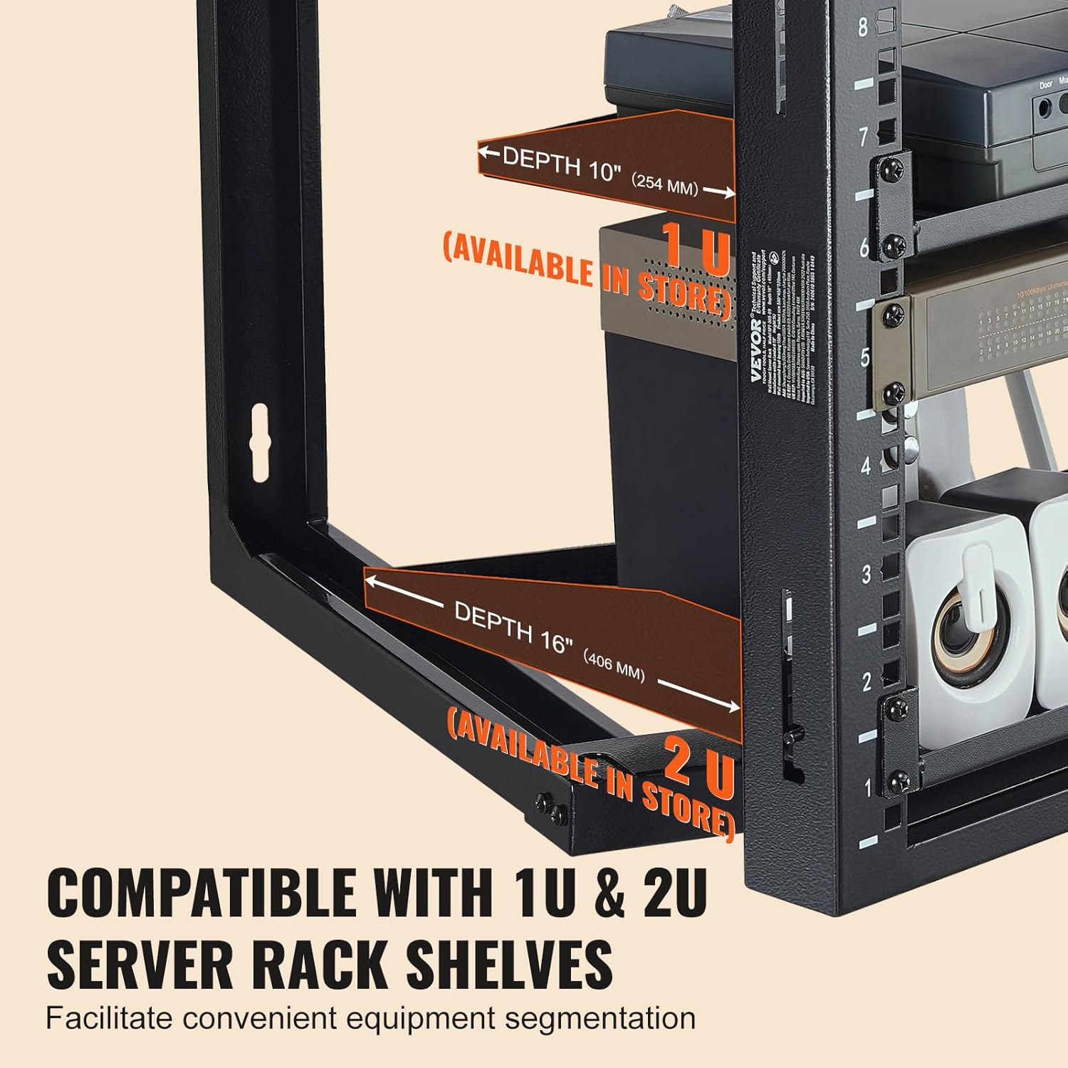 VEVOR 9U Server Rack, Wall Mount Network Rack for 19 Inch IT & AV Equipment, Open Frame 18