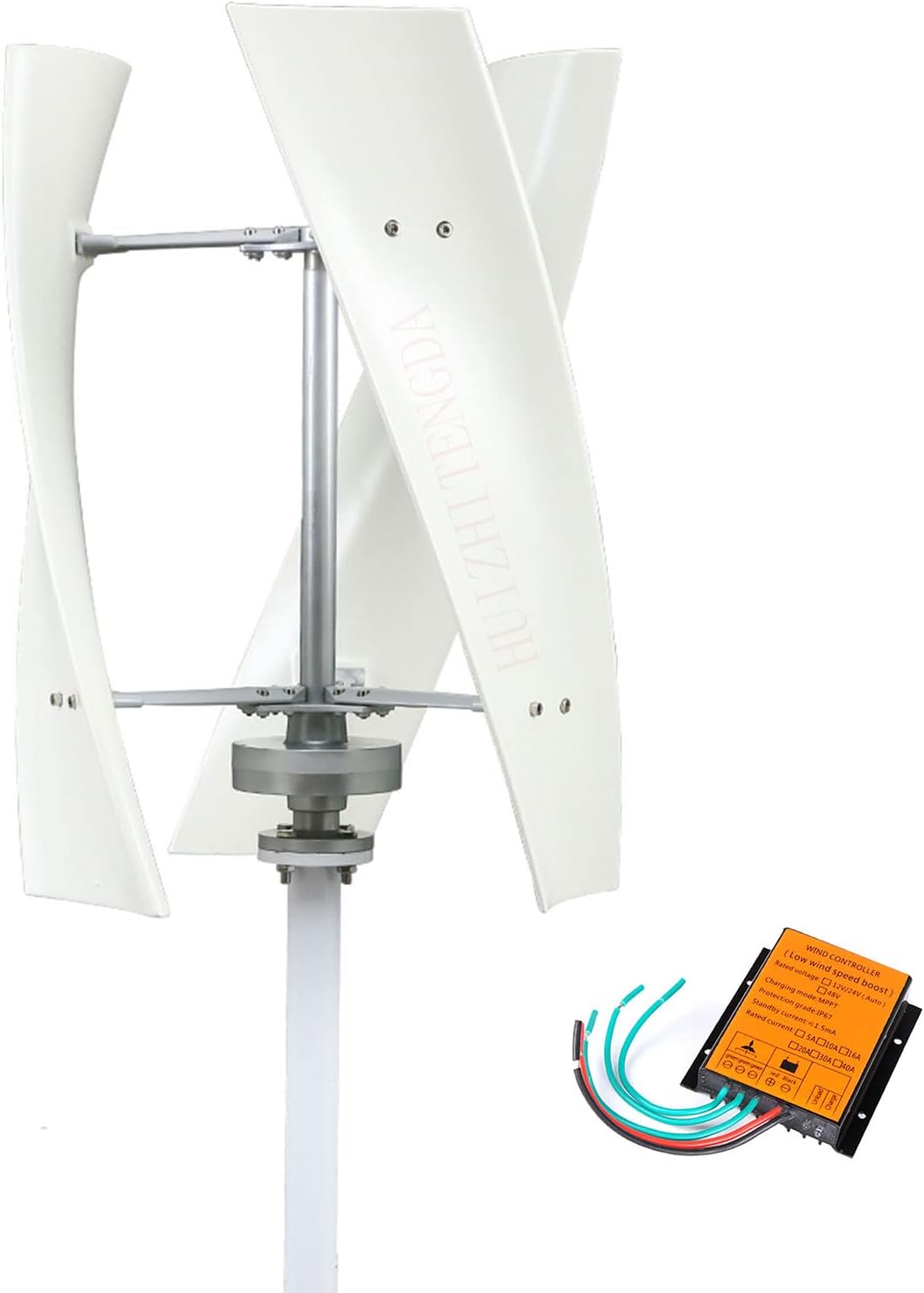 3000W Vertical Wind Turbine Generator Kit, 220V No Noise Wind Power Turbine Generator 3 Blades with MPPT Controller Suitable for Garden Lighting Power Generation