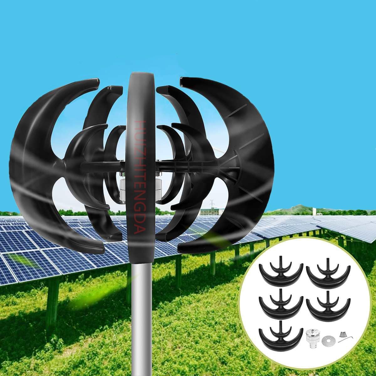 2000W Vertical Wind Turbine Generator 48V 24V 12V Power Magnetic Free Energy Windmill Wind Turbine Generator for Home Appliance Camping Solar