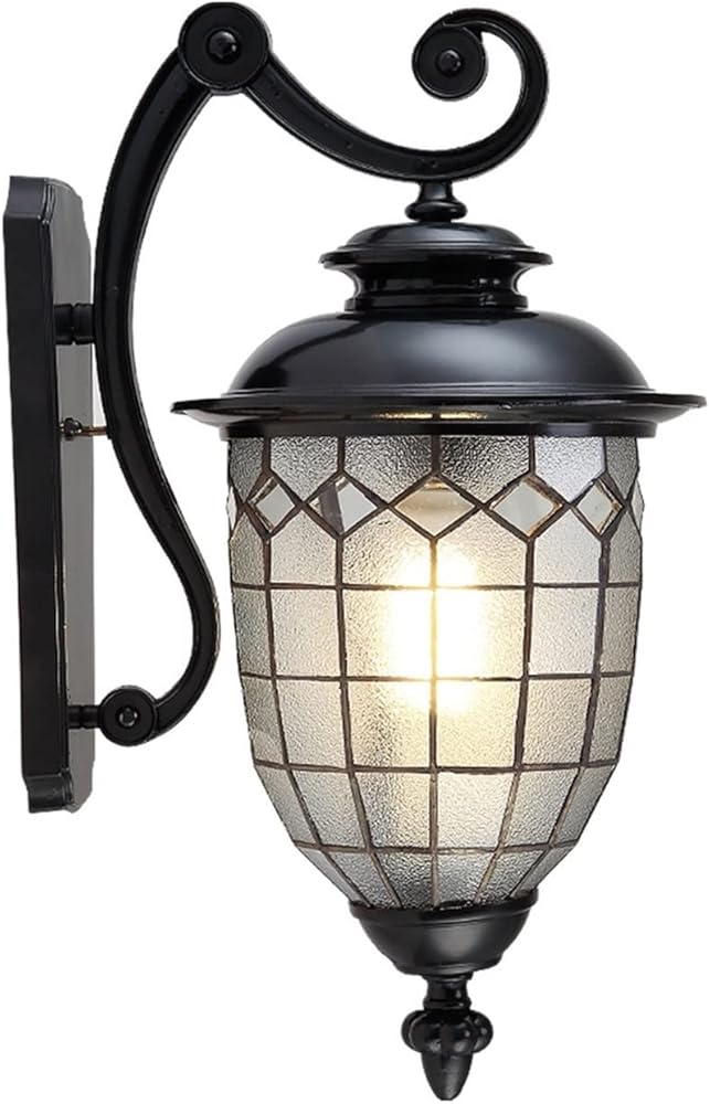 Sconce Fixture European Outdoor Waterproof Wall Light Antique Ancient Vintage Aluminum Alloy Sconce Decoration Courtyard Terrace Villa Garden Porch Street outside Wall Lamp Lantern Ip44 Indoo/Bla
