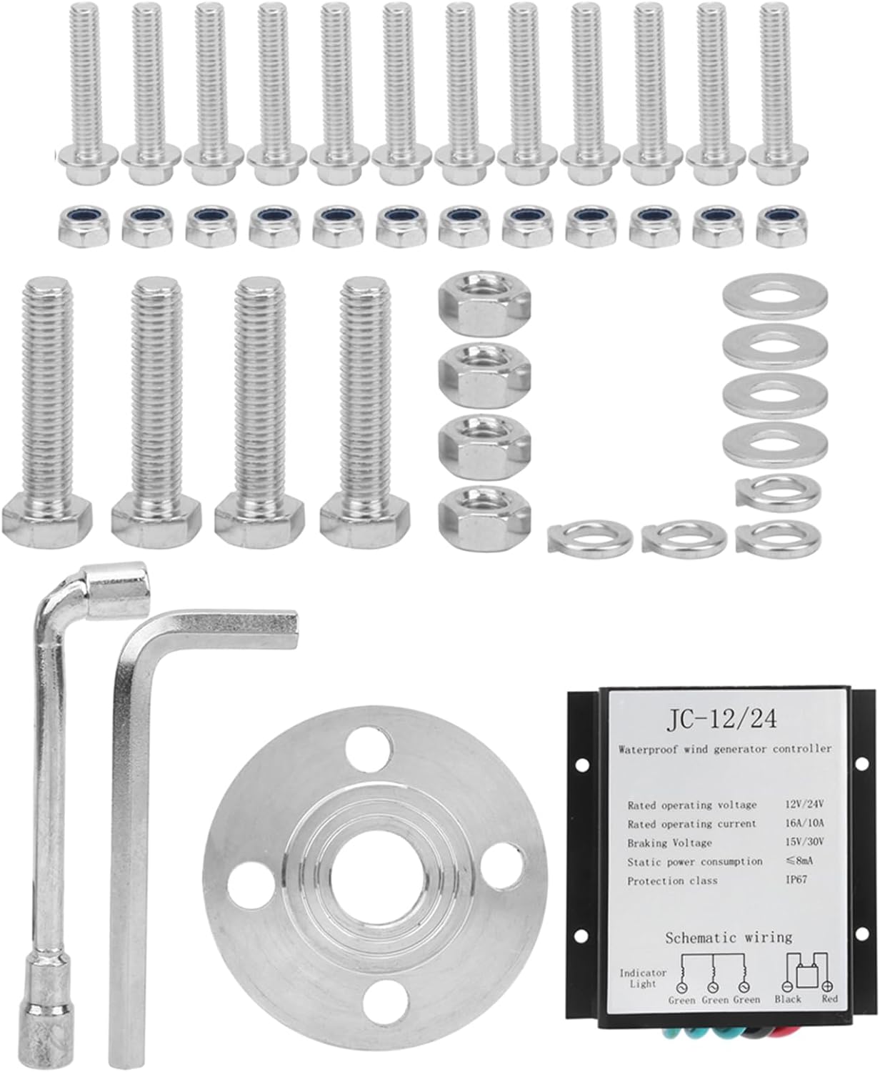 300W 6 Blades Mini Wind Turbines Generator, Low Noise Wind Turbines Kit Power Supplies with Controller, Wind Power Supplies(Blue 48V)